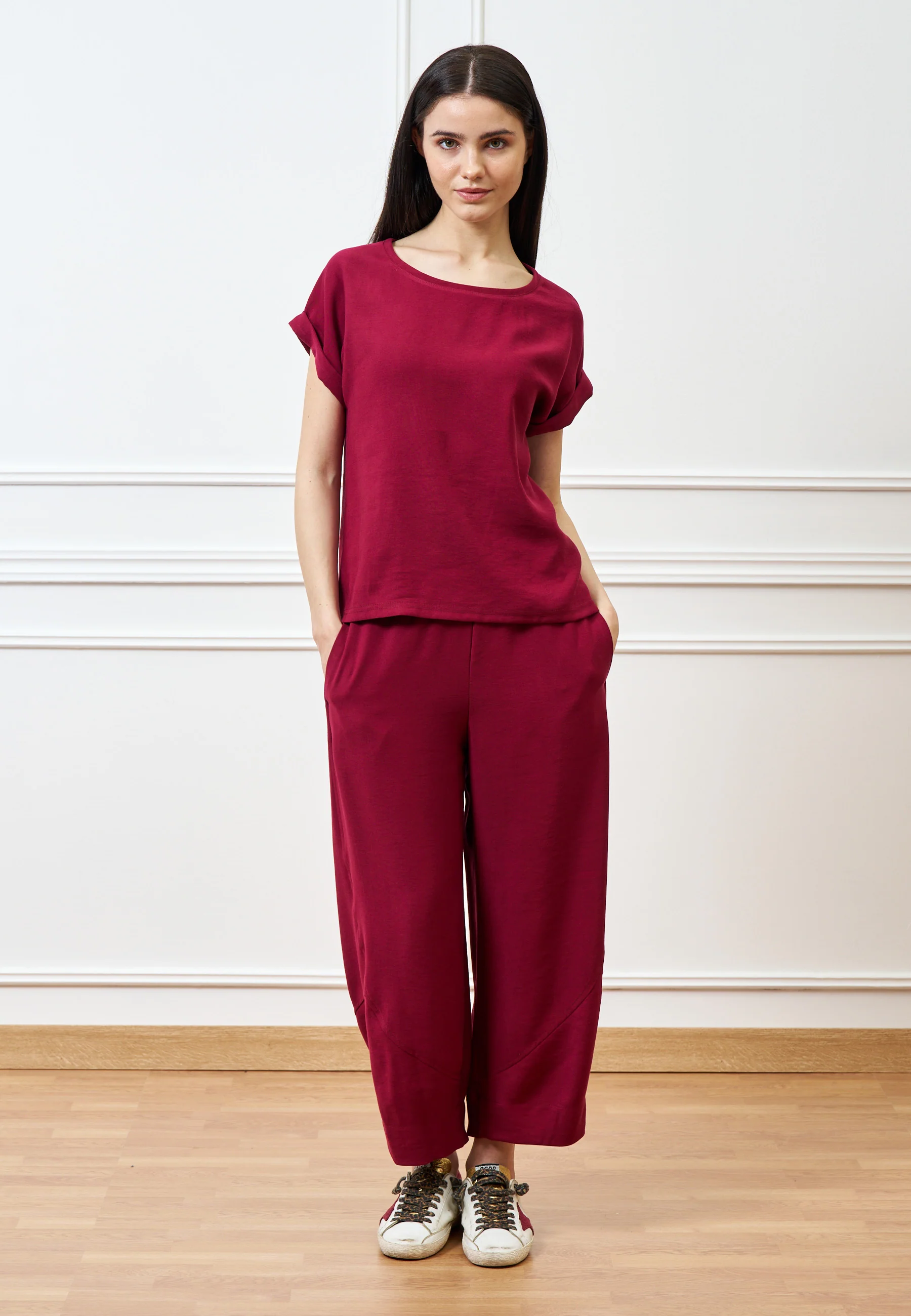 Pantalone balloon alla caviglia - BORDEAUX - Image 3