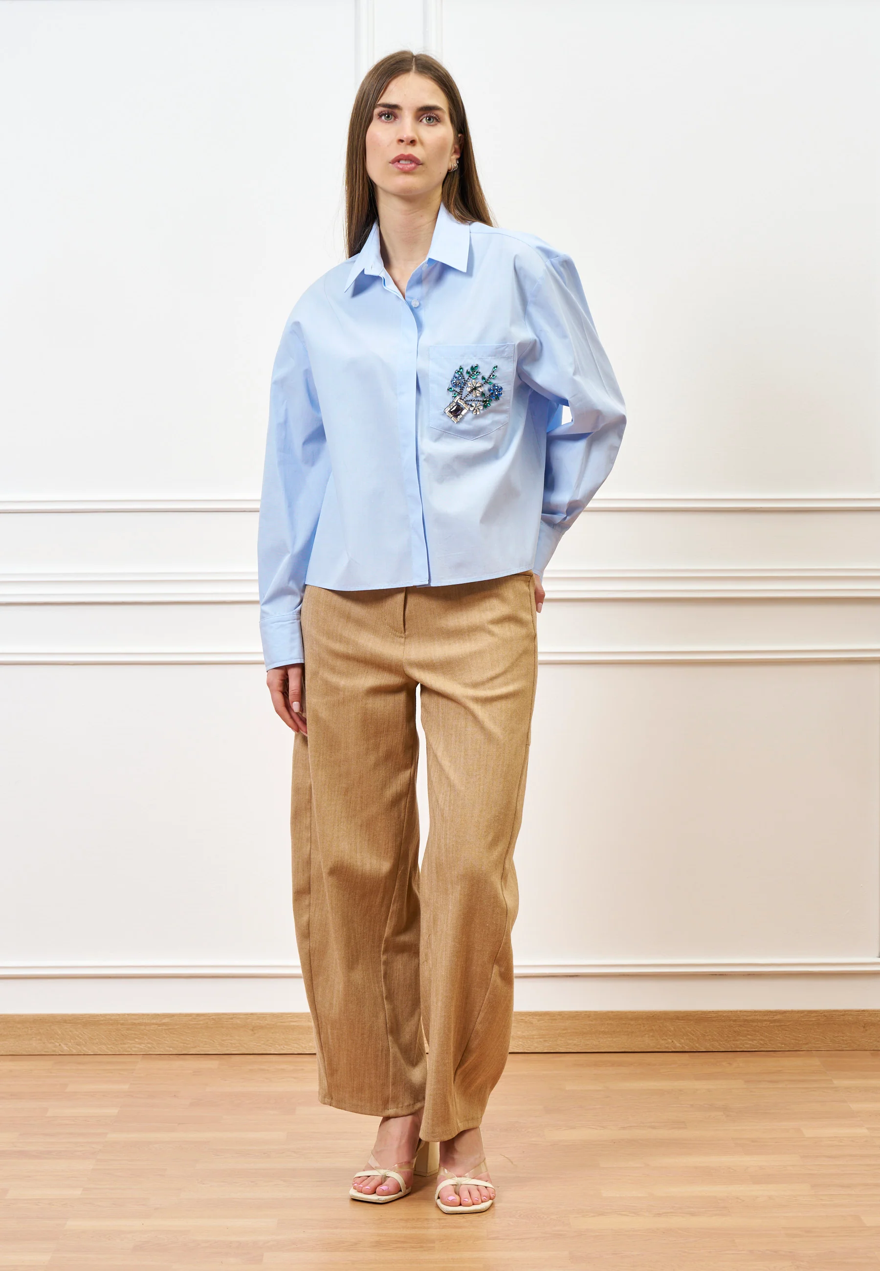 Pantalone balloon gamba ampia - CAMMELLO - Image 3
