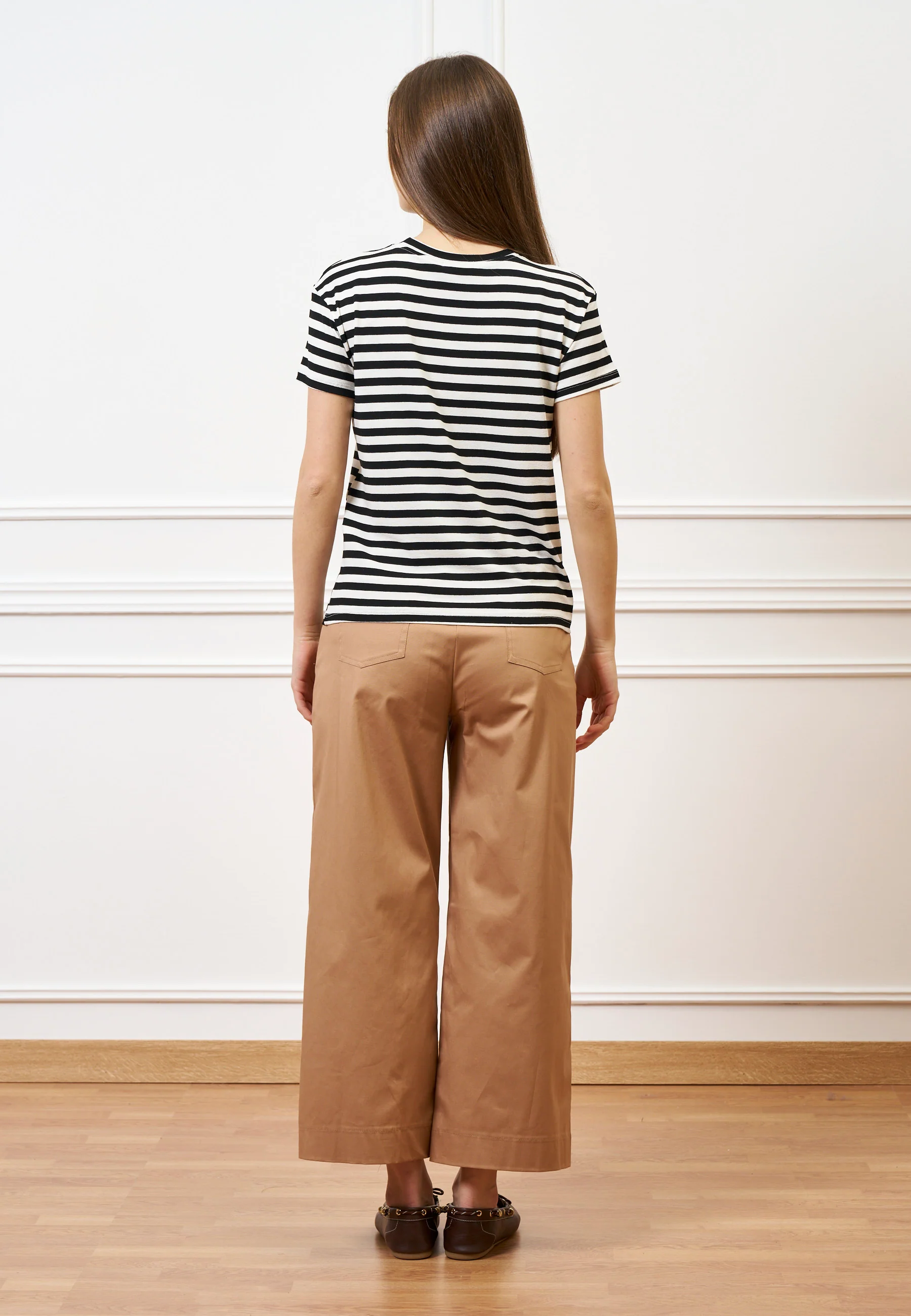 Pantalone con fondo ampio in cotone - NOCCIOLA - Image 15