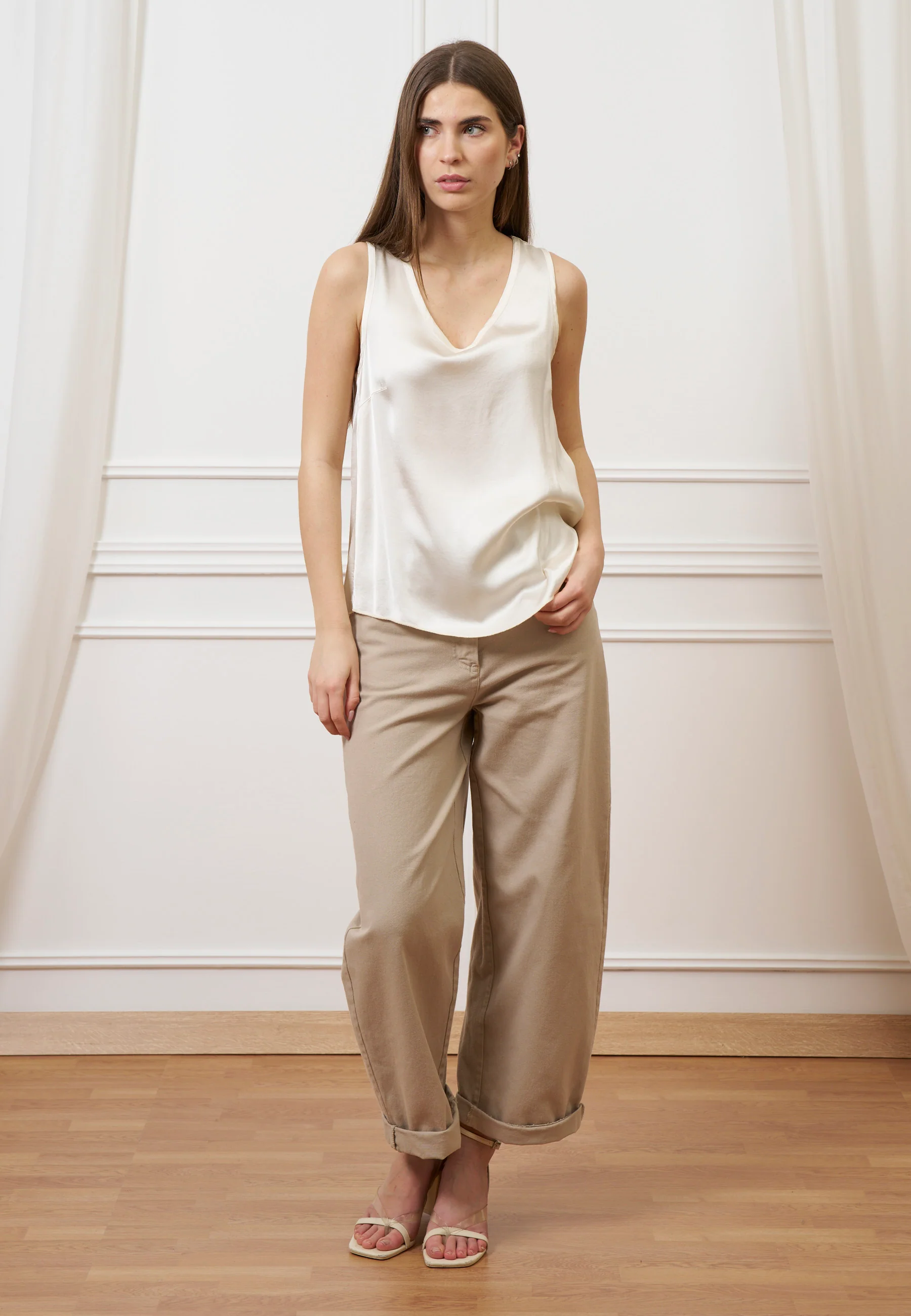 Pantalone con tasconi retro - BEIGE - Image 14
