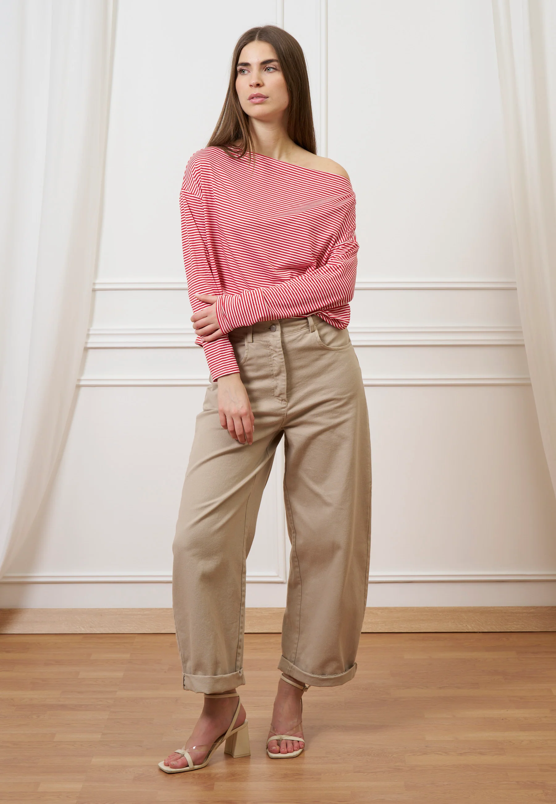 Pantalone con tasconi retro - BEIGE - Image 3