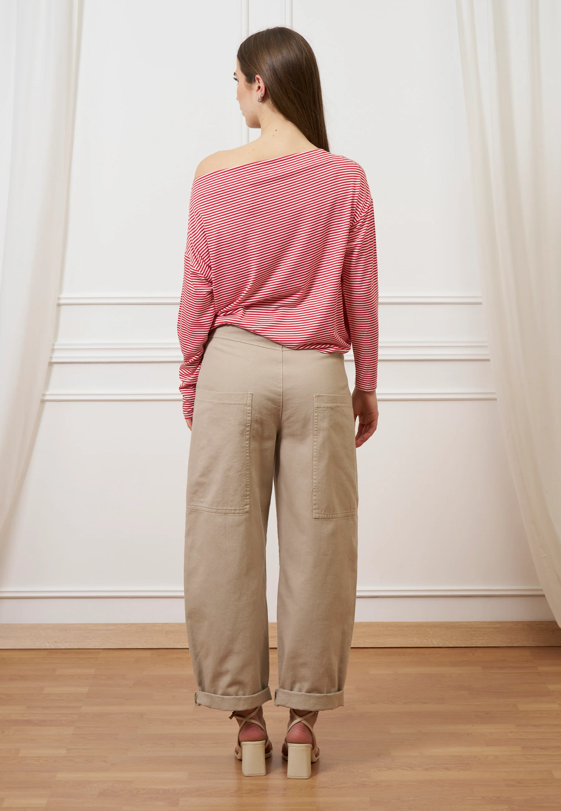 Pantalone con tasconi retro - BEIGE - Image 6
