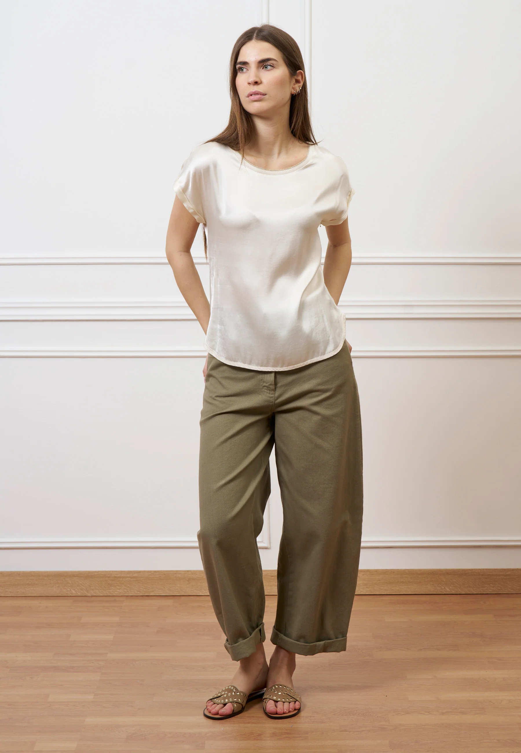 Pantalone con tasconi retro - MILITARE - Image 11