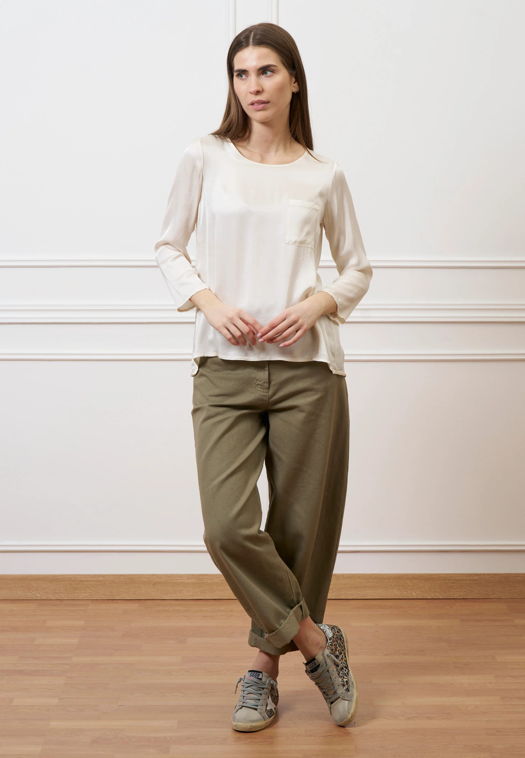 Pantalone con tasconi retro - MILITARE - Image 5