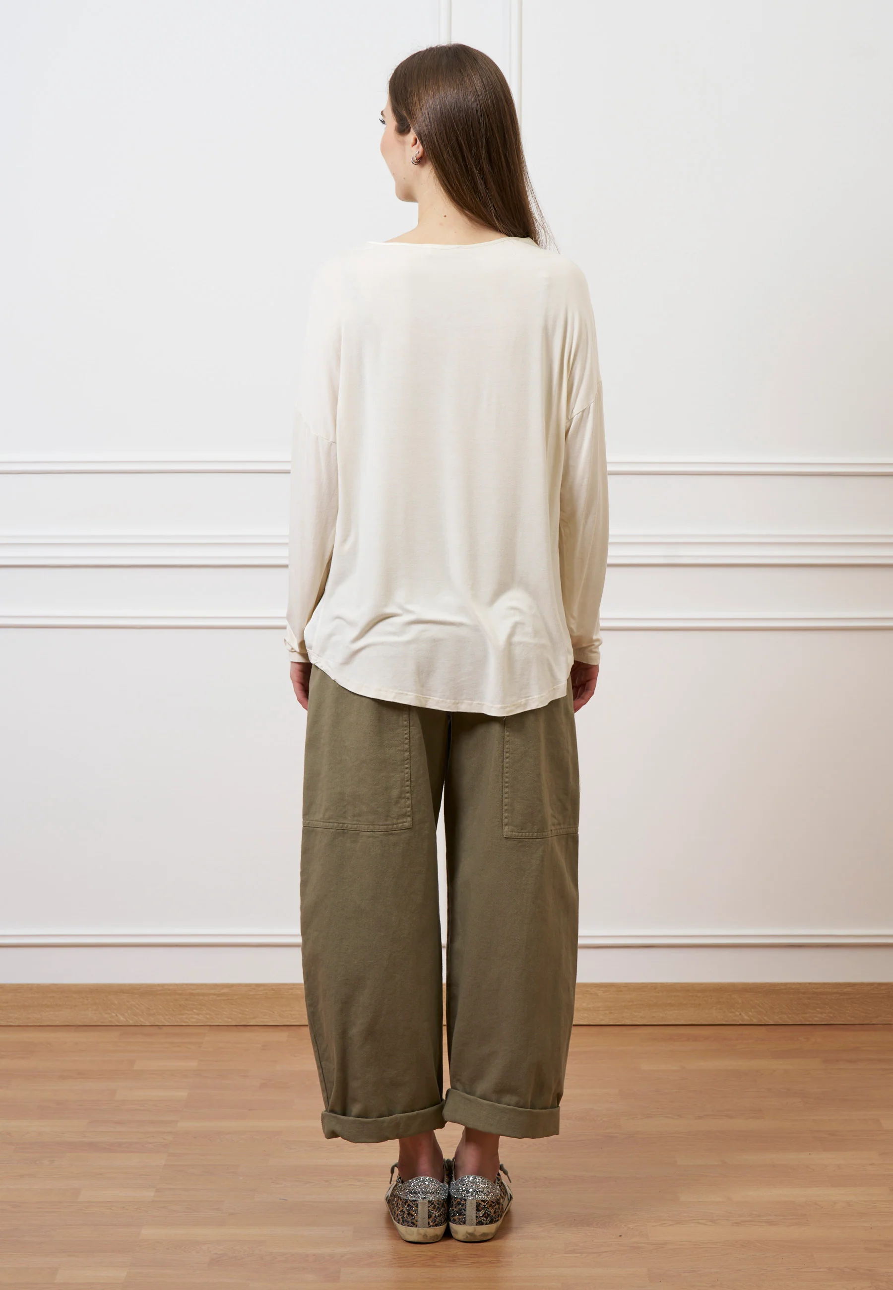 Pantalone con tasconi retro - MILITARE - Image 9