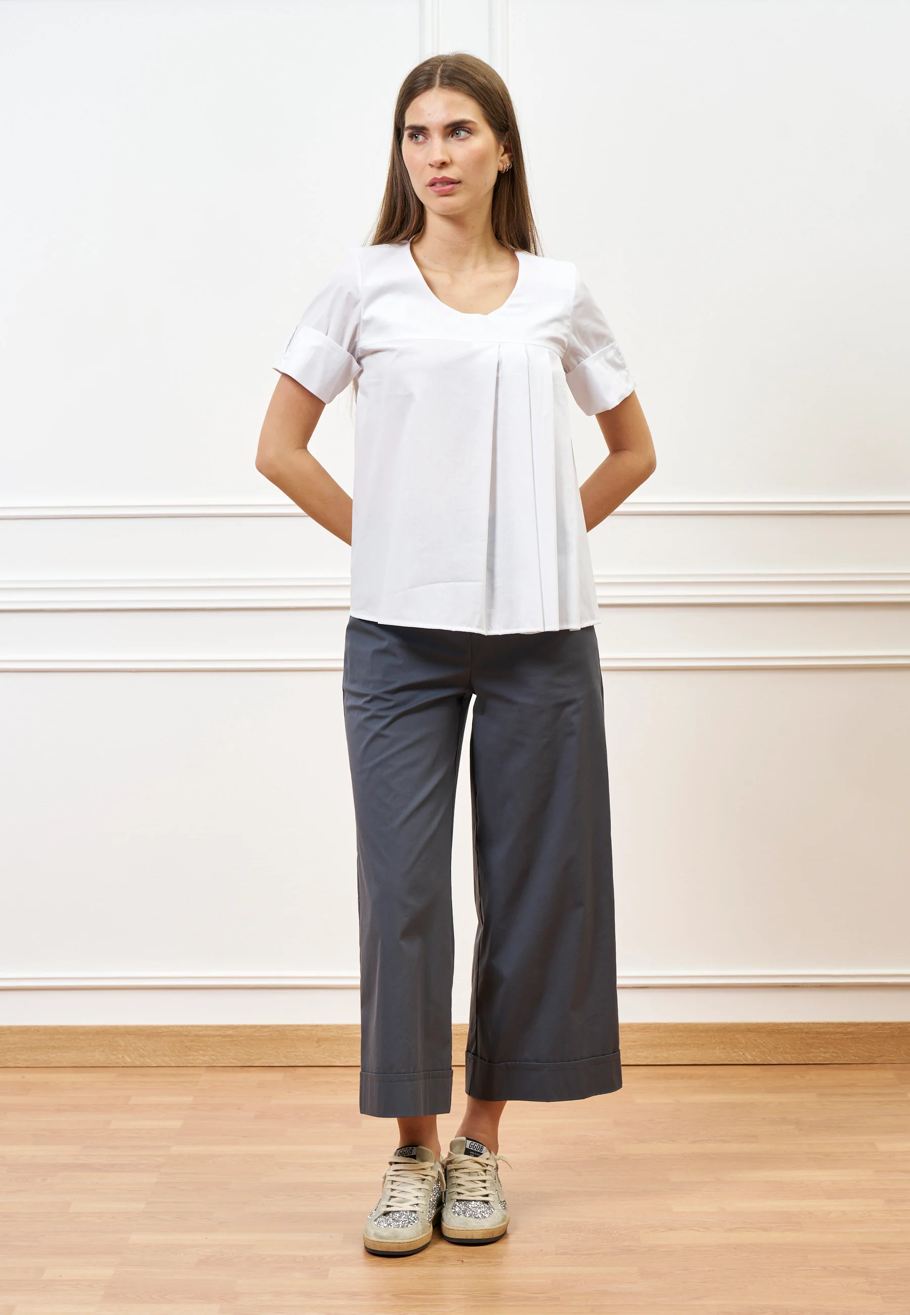 Pantalone crop con risvolto - GRIGIO SCURO - Image 3