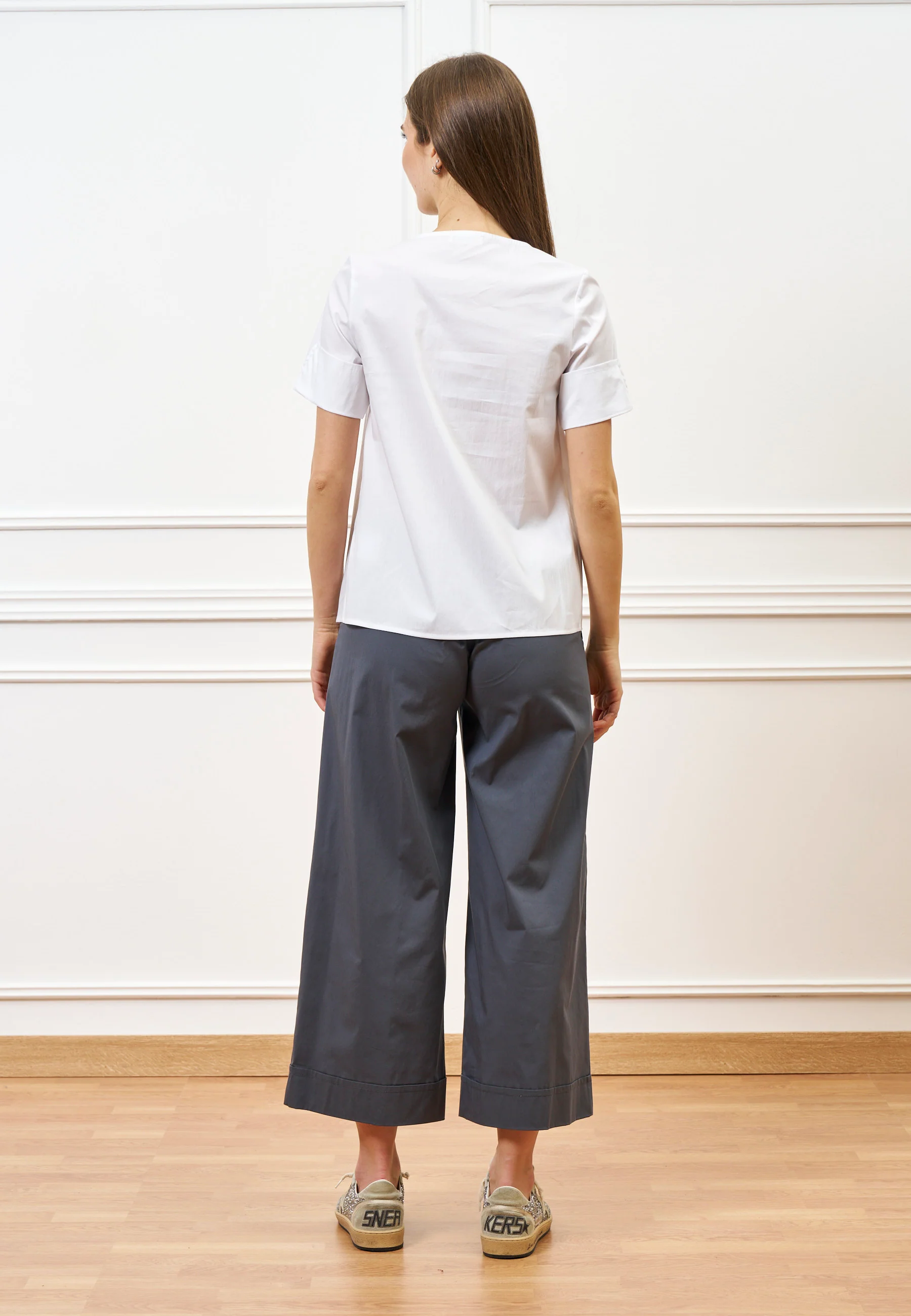 Pantalone crop con risvolto - GRIGIO SCURO - Image 6