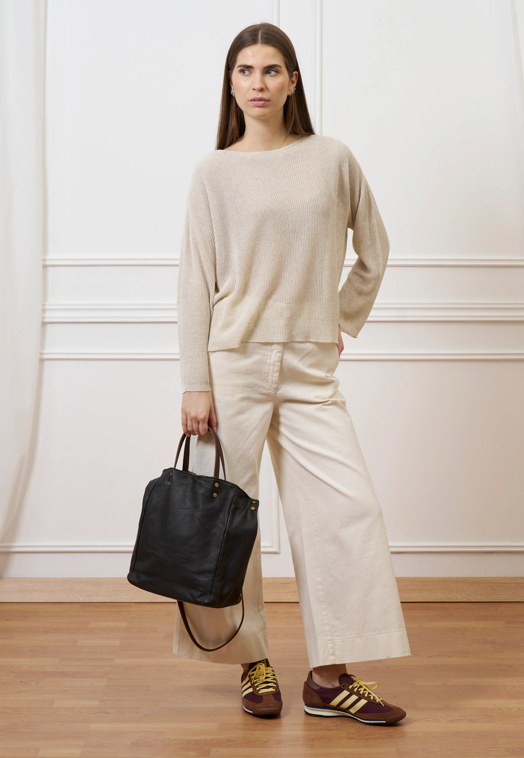 Pantalone cropped in gabardina - AVORIO - Image 10