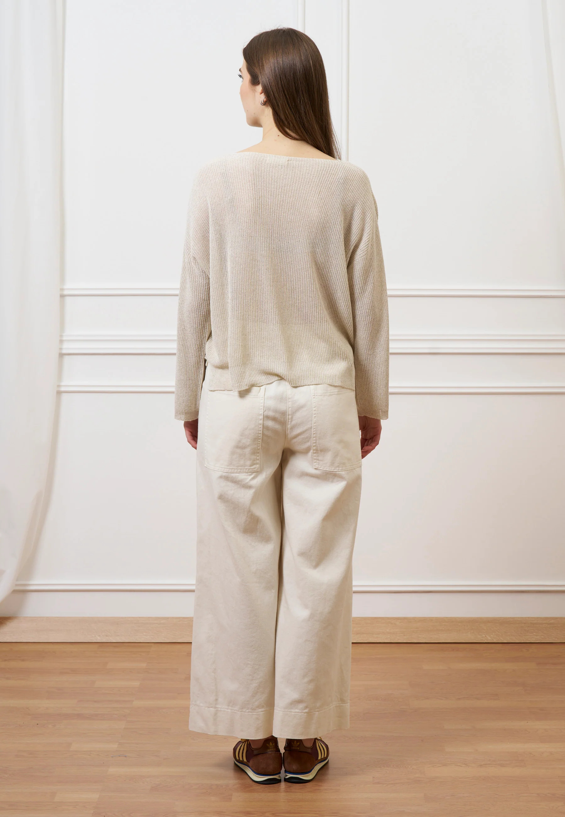 Pantalone cropped in gabardina - AVORIO - Image 12