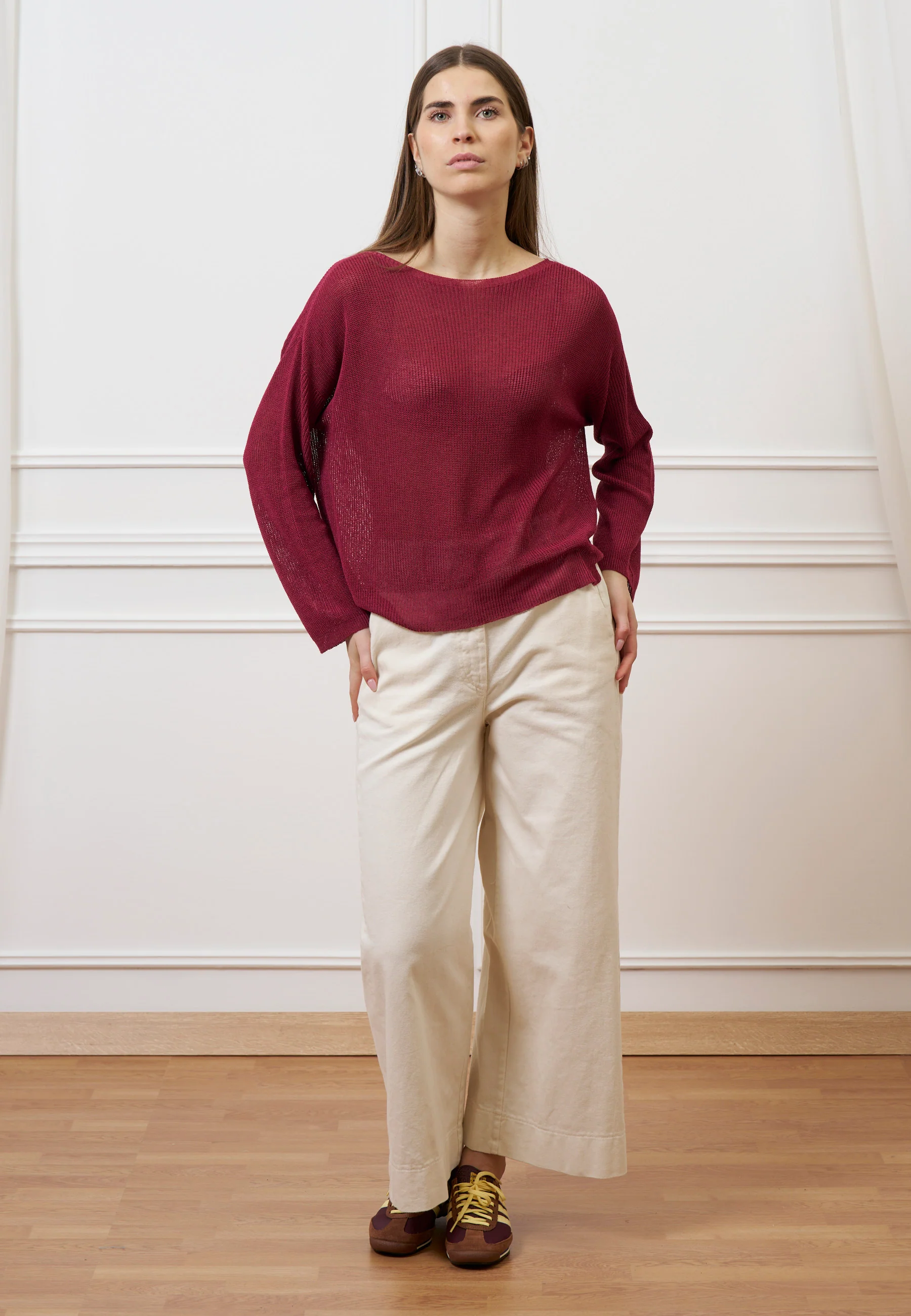 Pantalone cropped in gabardina - AVORIO - Image 14