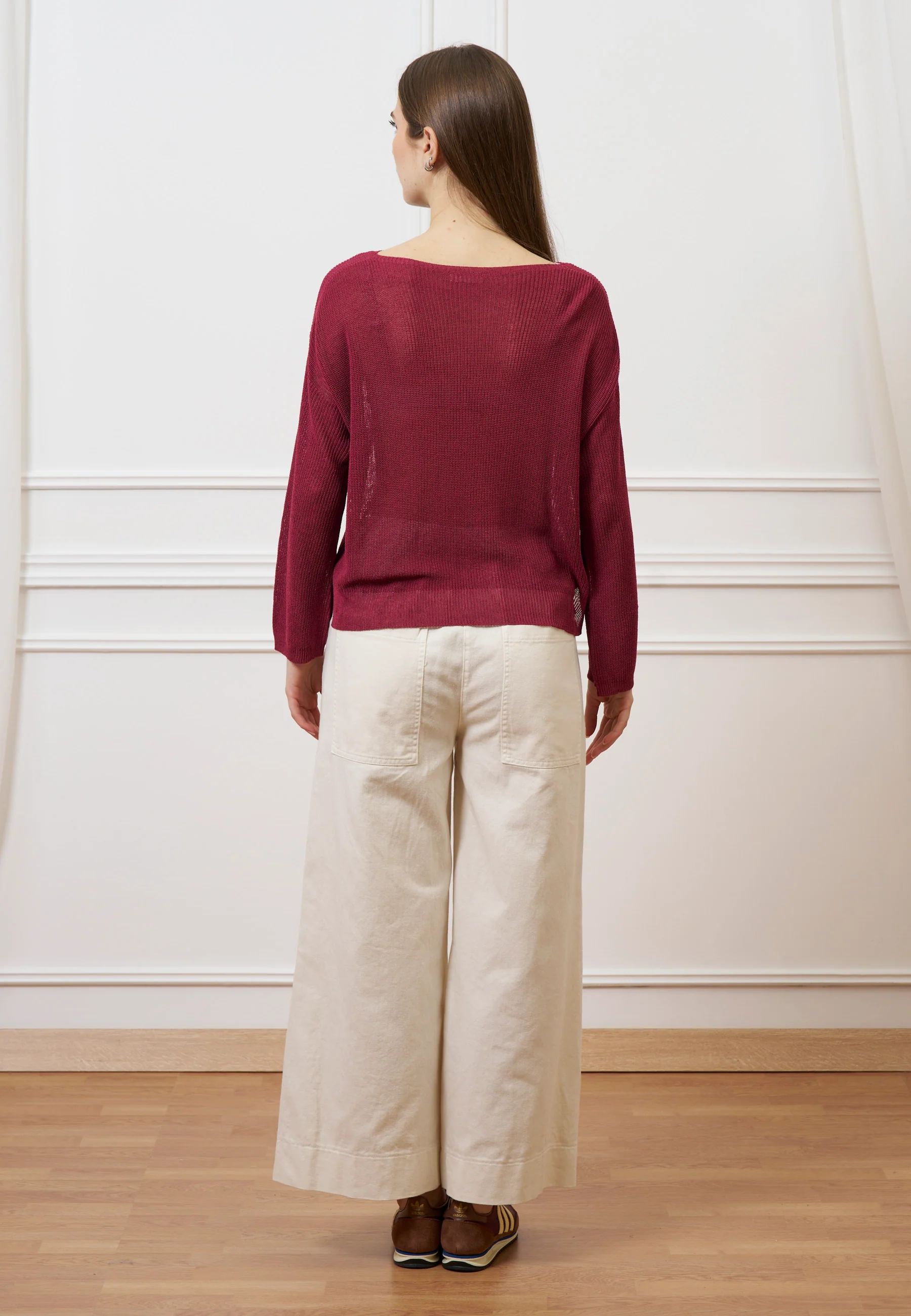 Pantalone cropped in gabardina - AVORIO - Image 15