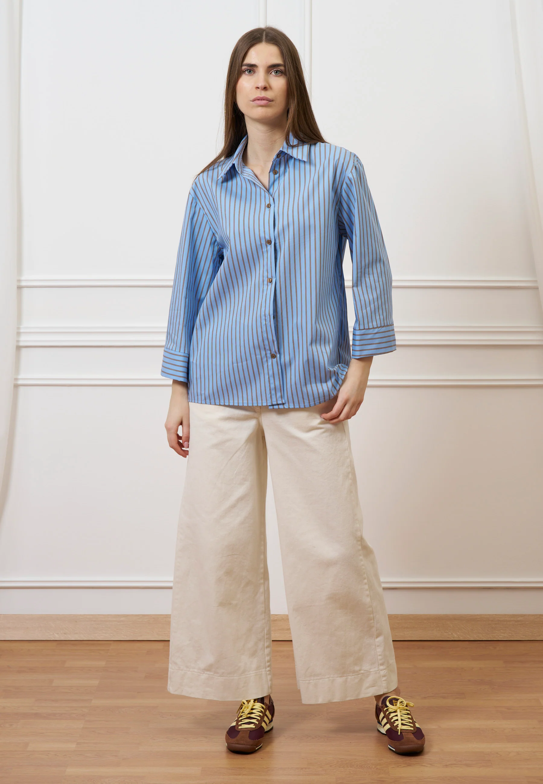 Pantalone cropped in gabardina - AVORIO - Image 3