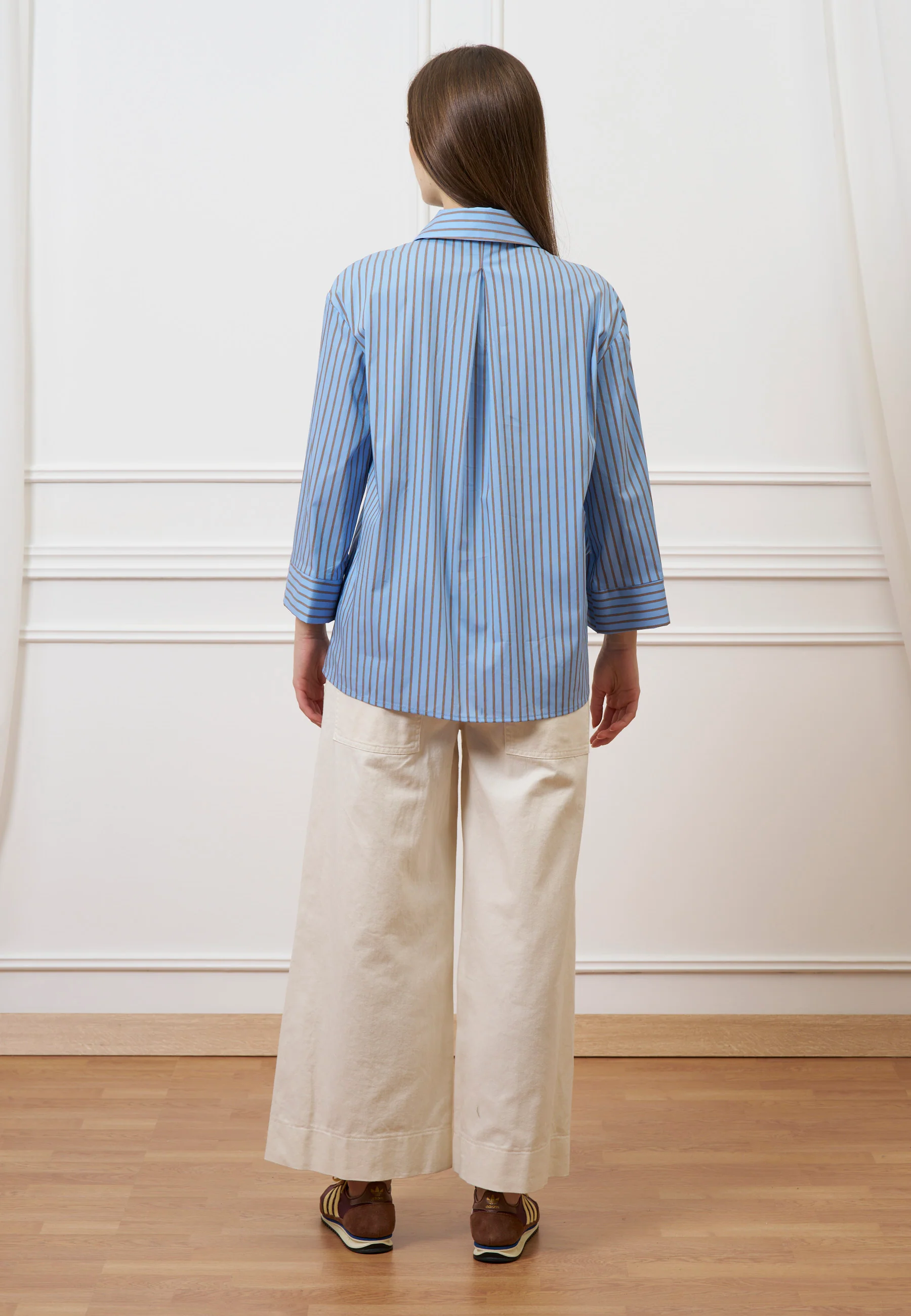 Pantalone cropped in gabardina - AVORIO - Image 5