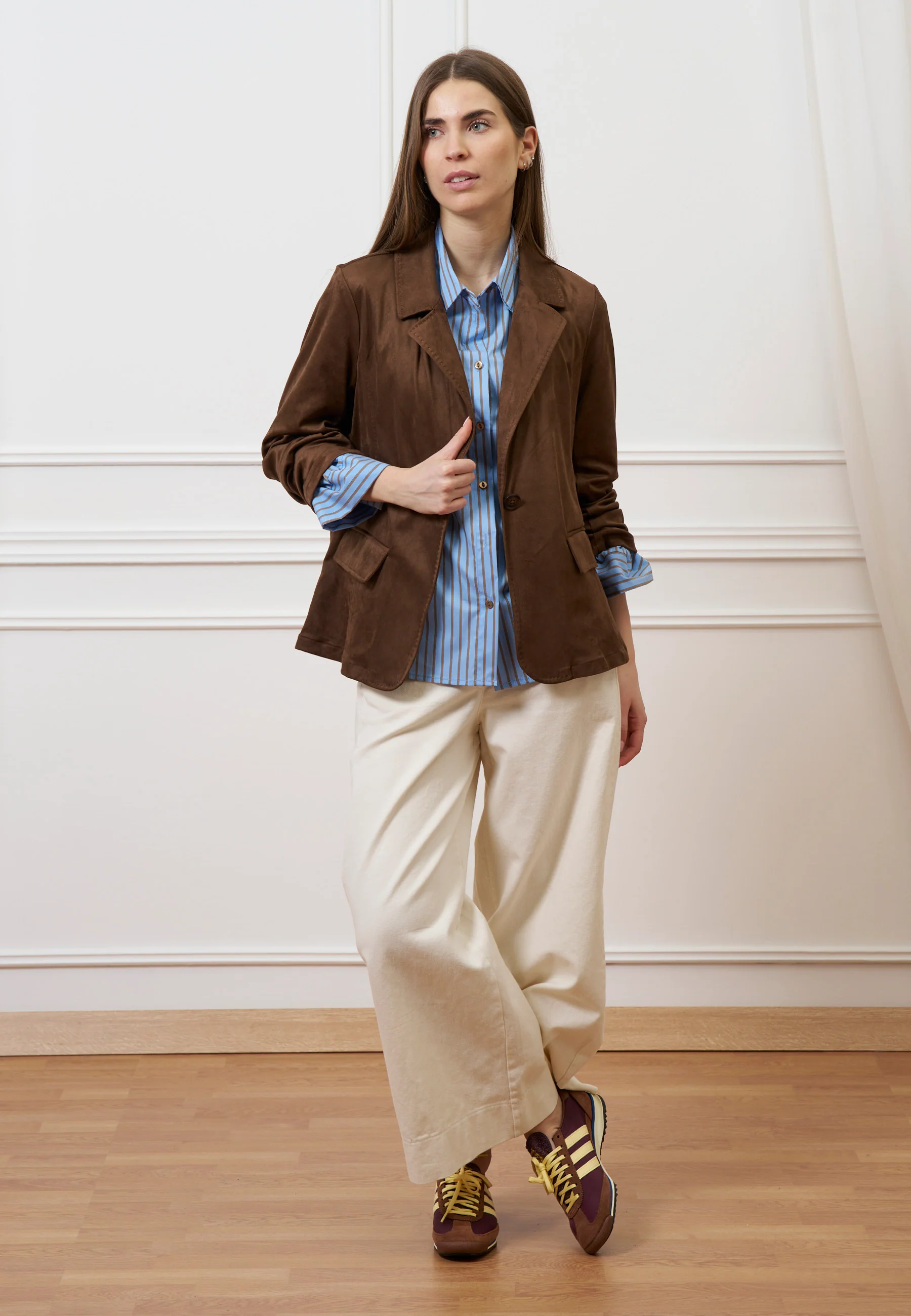 Pantalone cropped in gabardina - AVORIO - Image 7