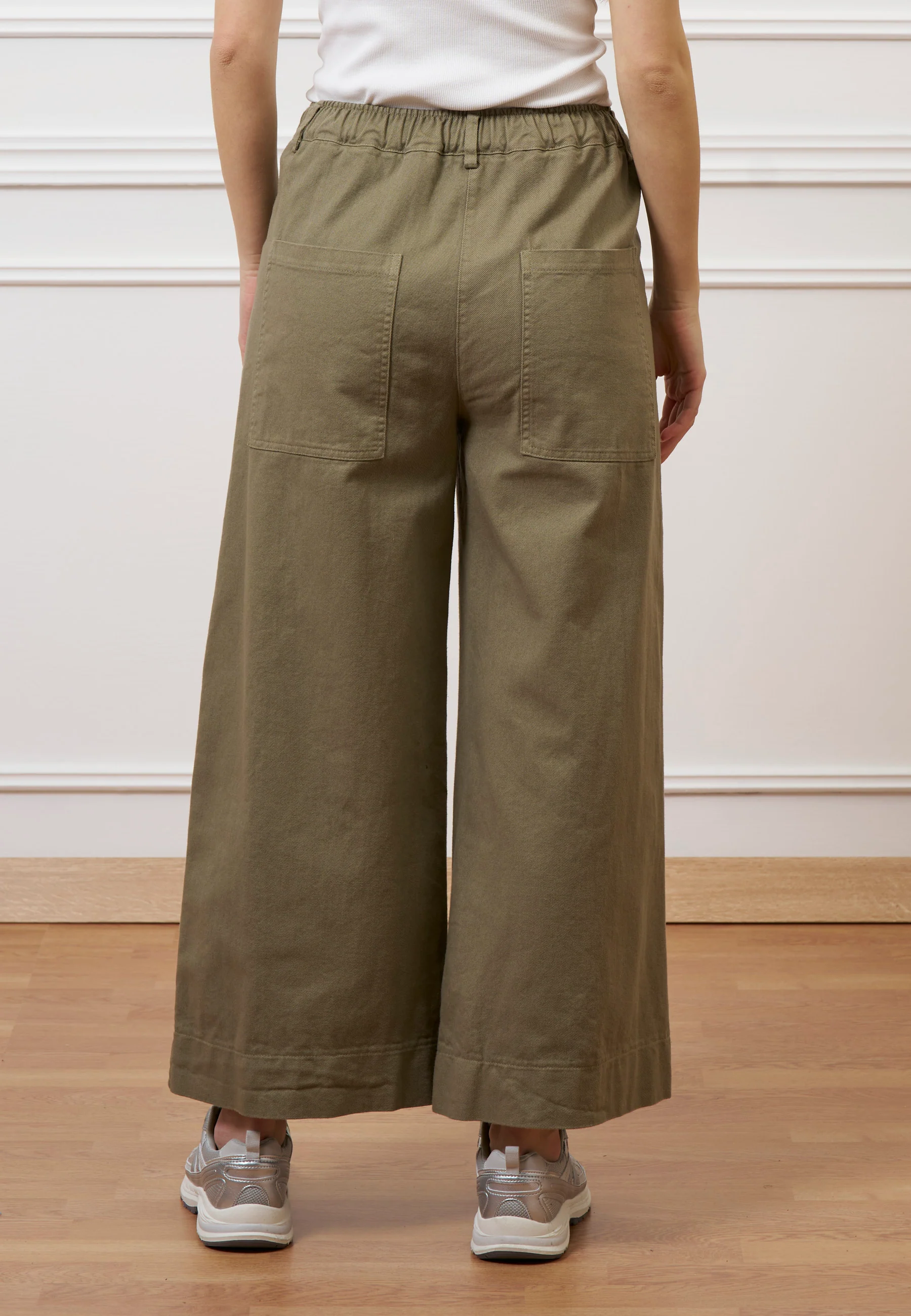 Pantalone cropped in gabardina - MILITARE - Image 5