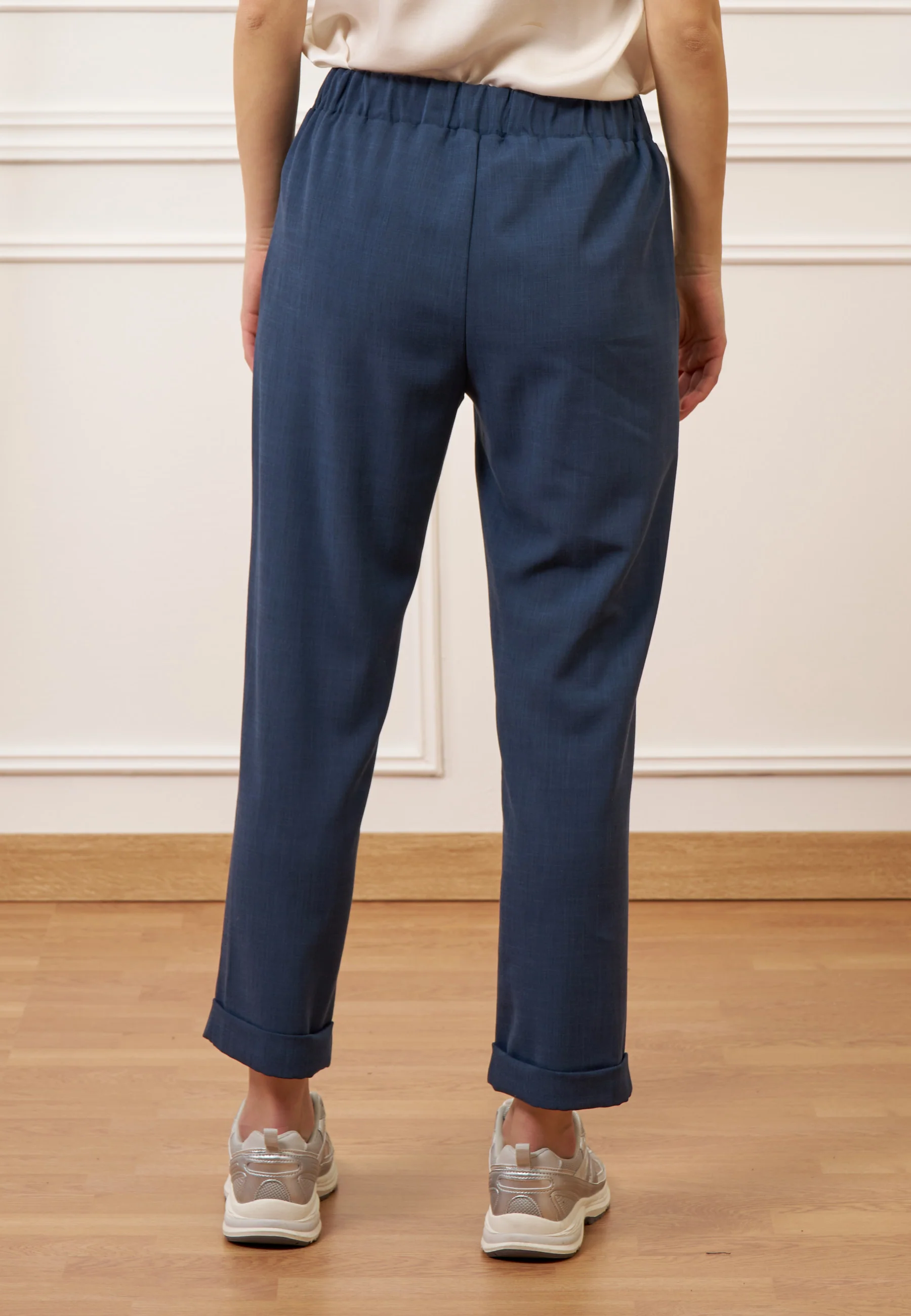 Pantalone dritto con risvolto - BLU - Image 5