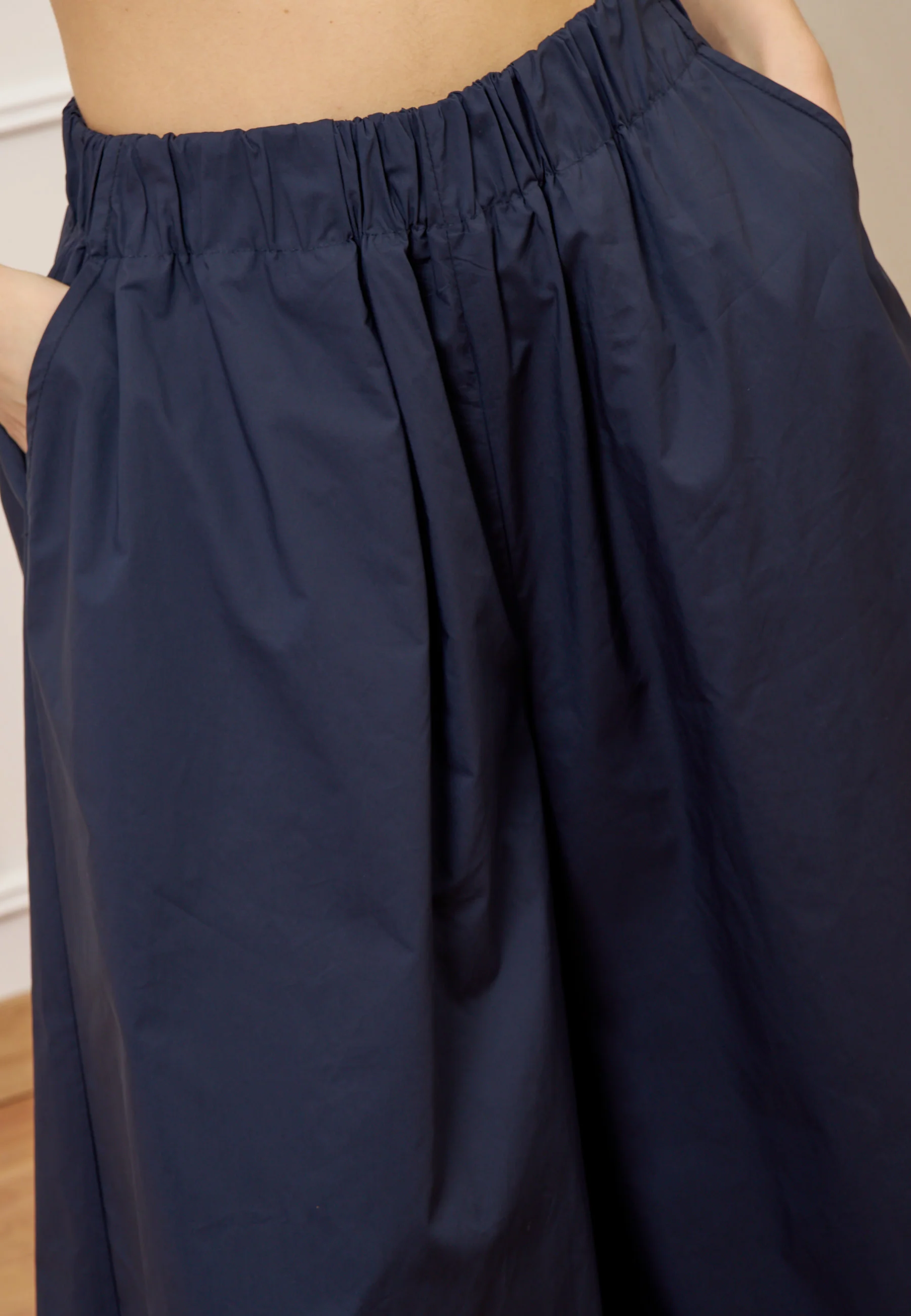 Pantalone gonna ampio in popeline - BLU - Image 4