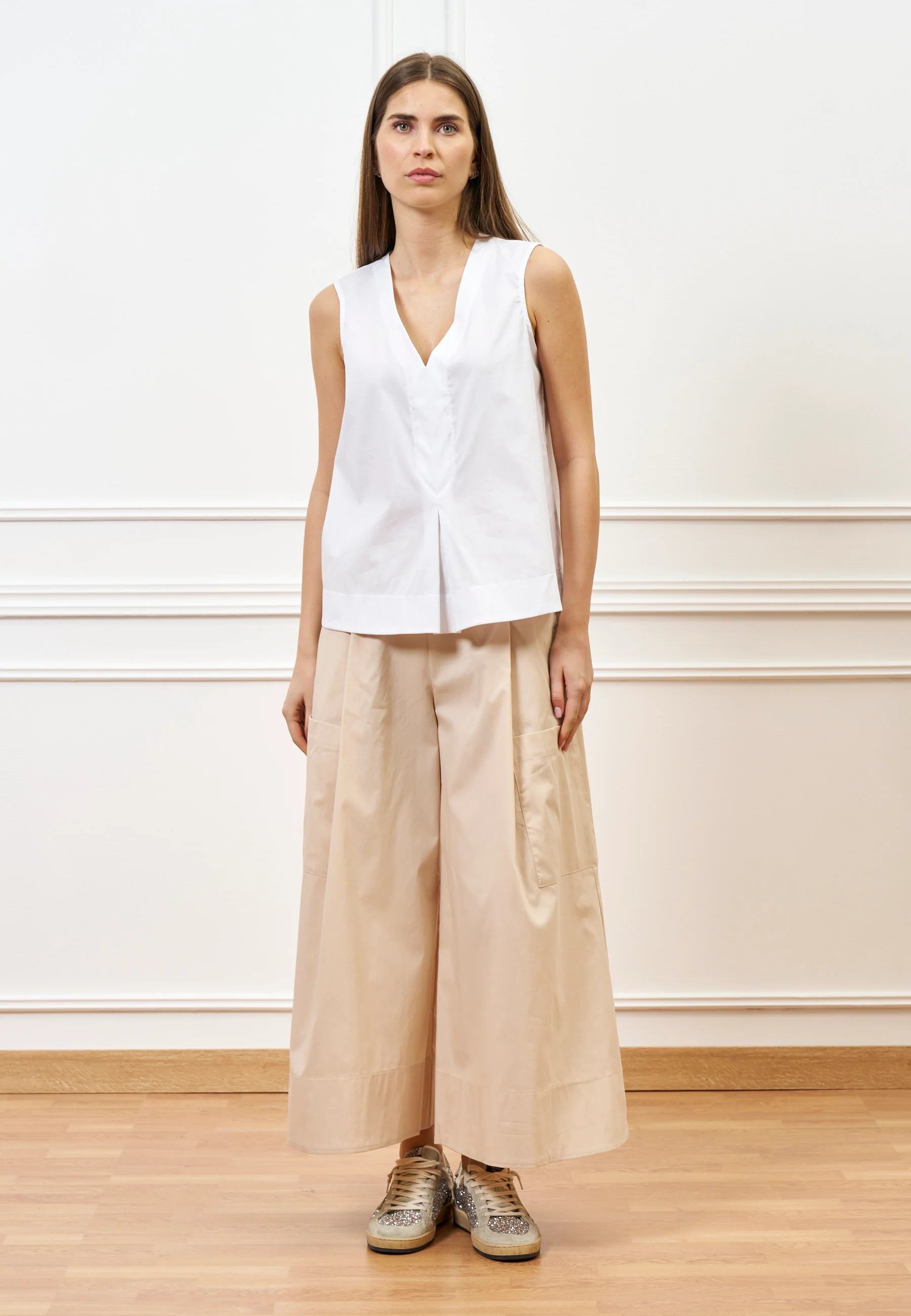 Pantalone gonna con tasconi - BEIGE