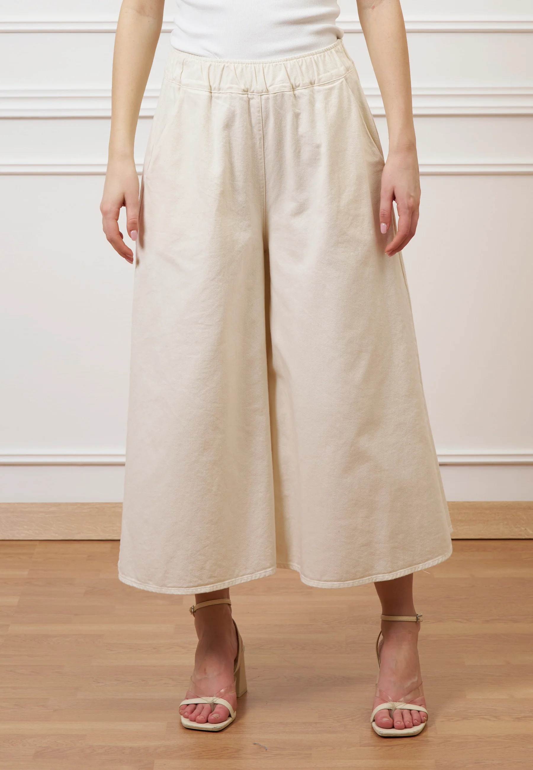 Pantalone gonna in gabardina - AVORIO - Image 2
