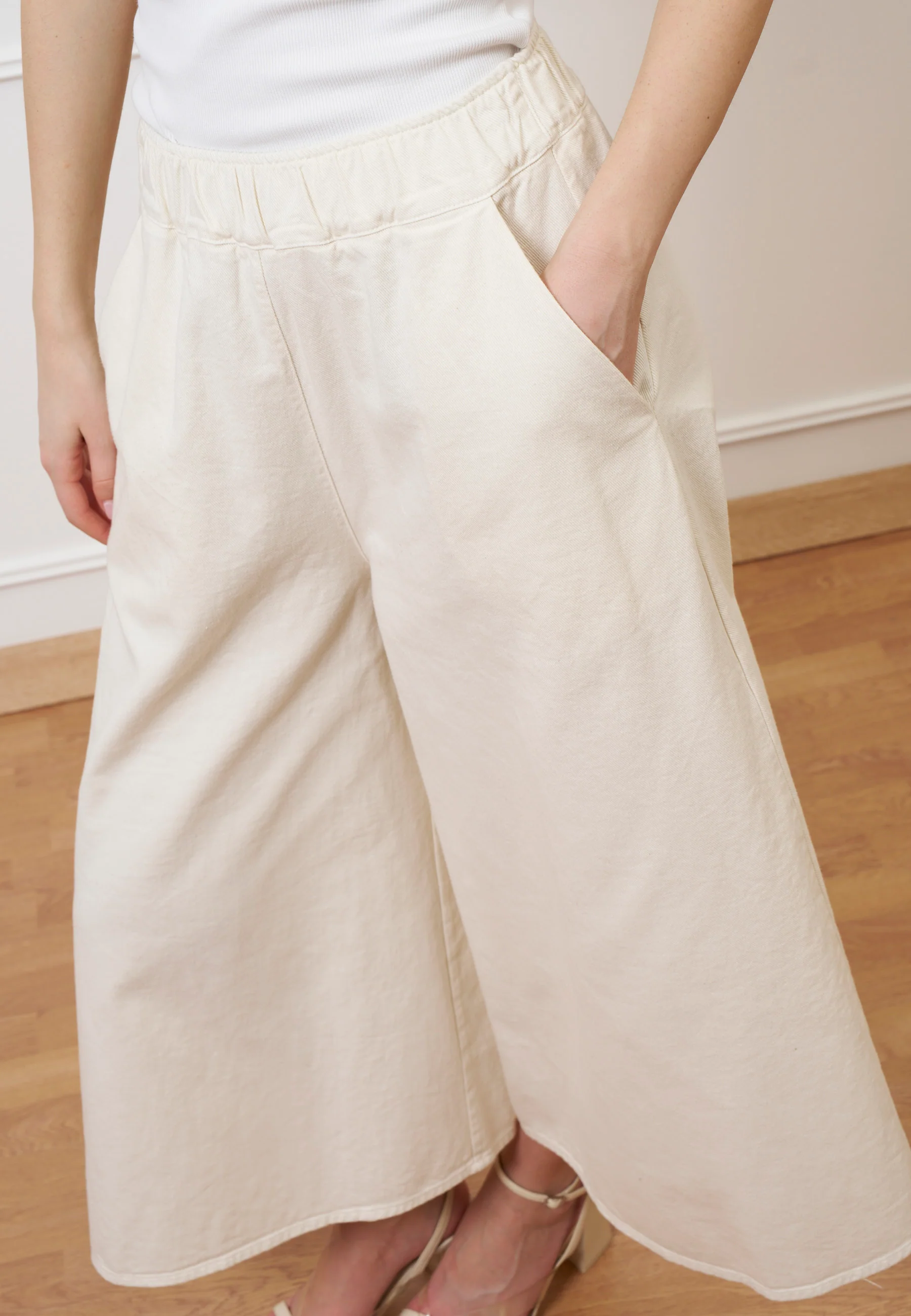 Pantalone gonna in gabardina - AVORIO - Image 3
