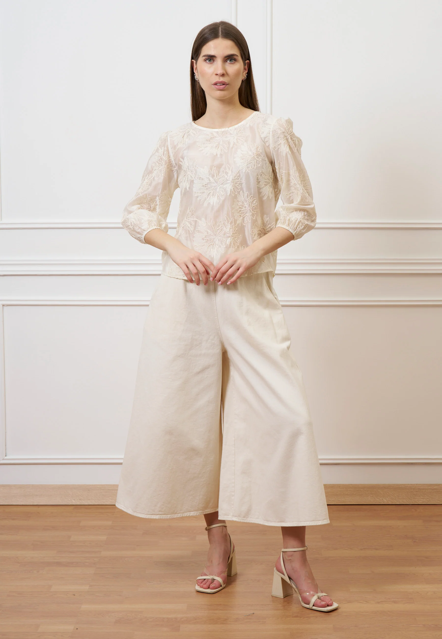 Pantalone gonna in gabardina - AVORIO - Image 4