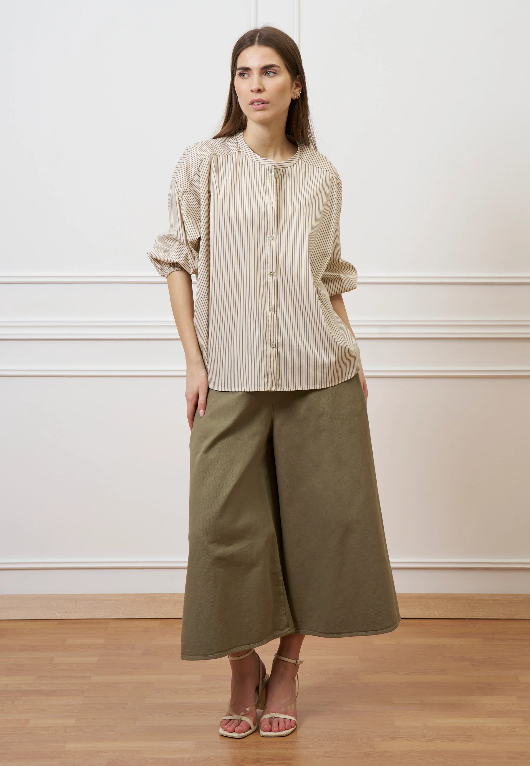 Pantalone gonna in gabardina - MILITARE - Image 4