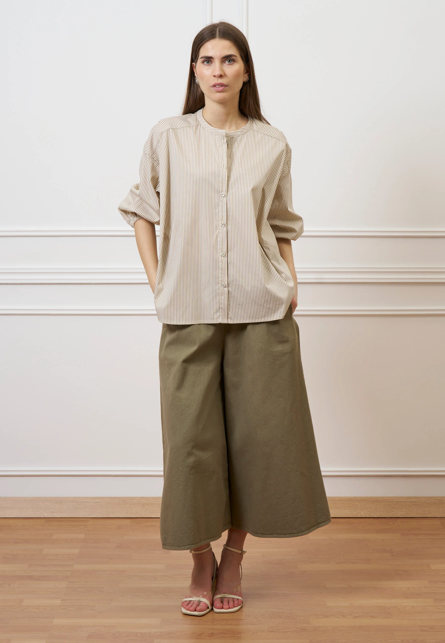 Pantalone gonna in gabardina - MILITARE - Image 5
