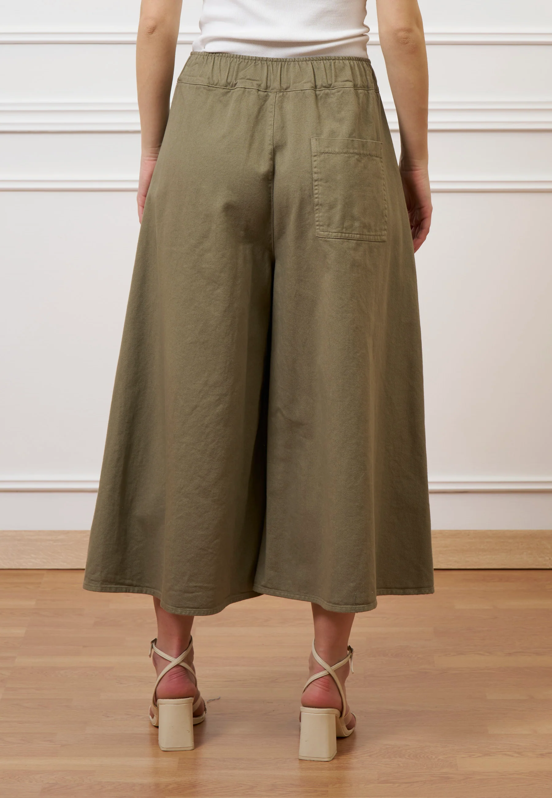 Pantalone gonna in gabardina - MILITARE - Image 7