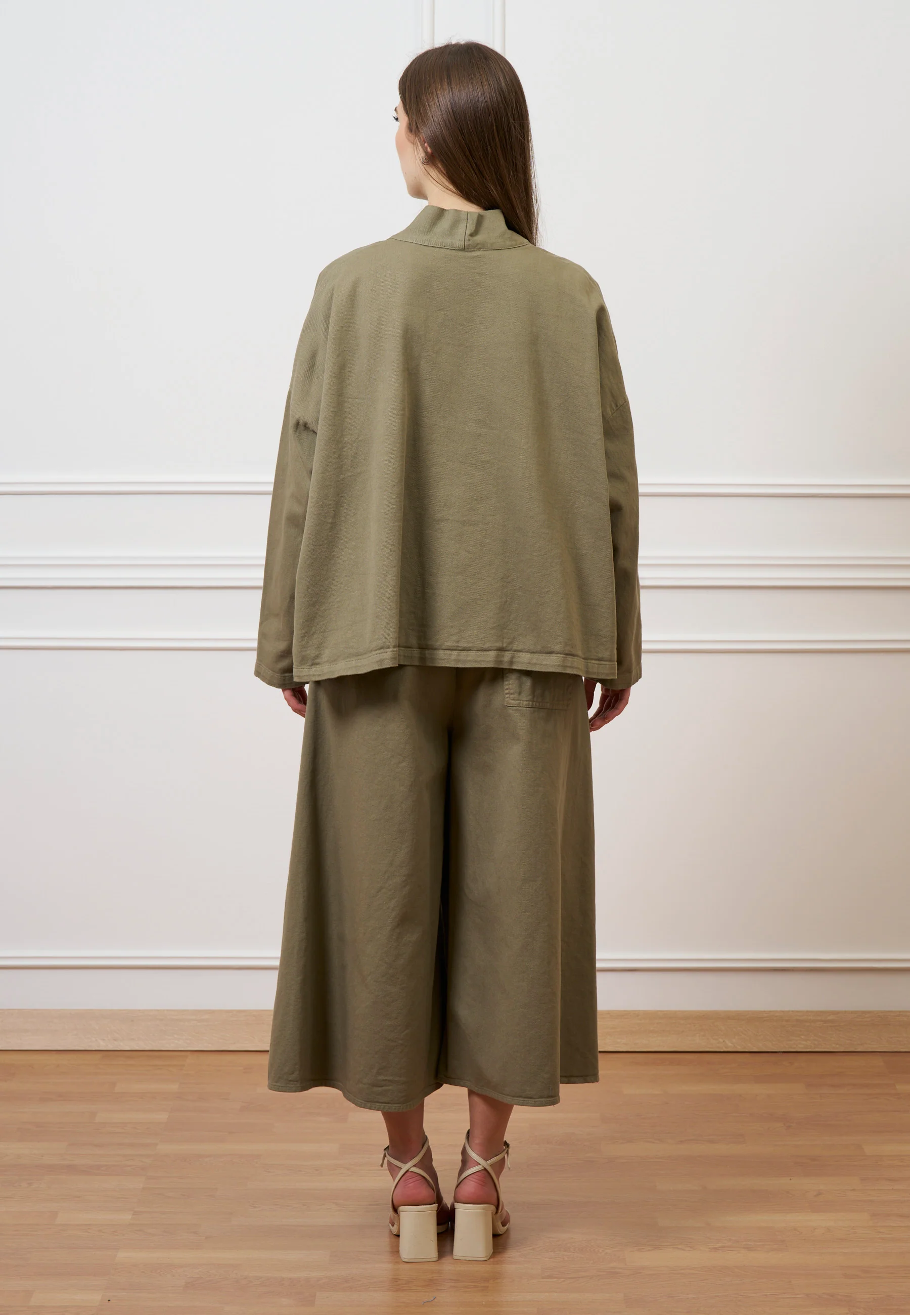 Pantalone gonna in gabardina - MILITARE - Image 9