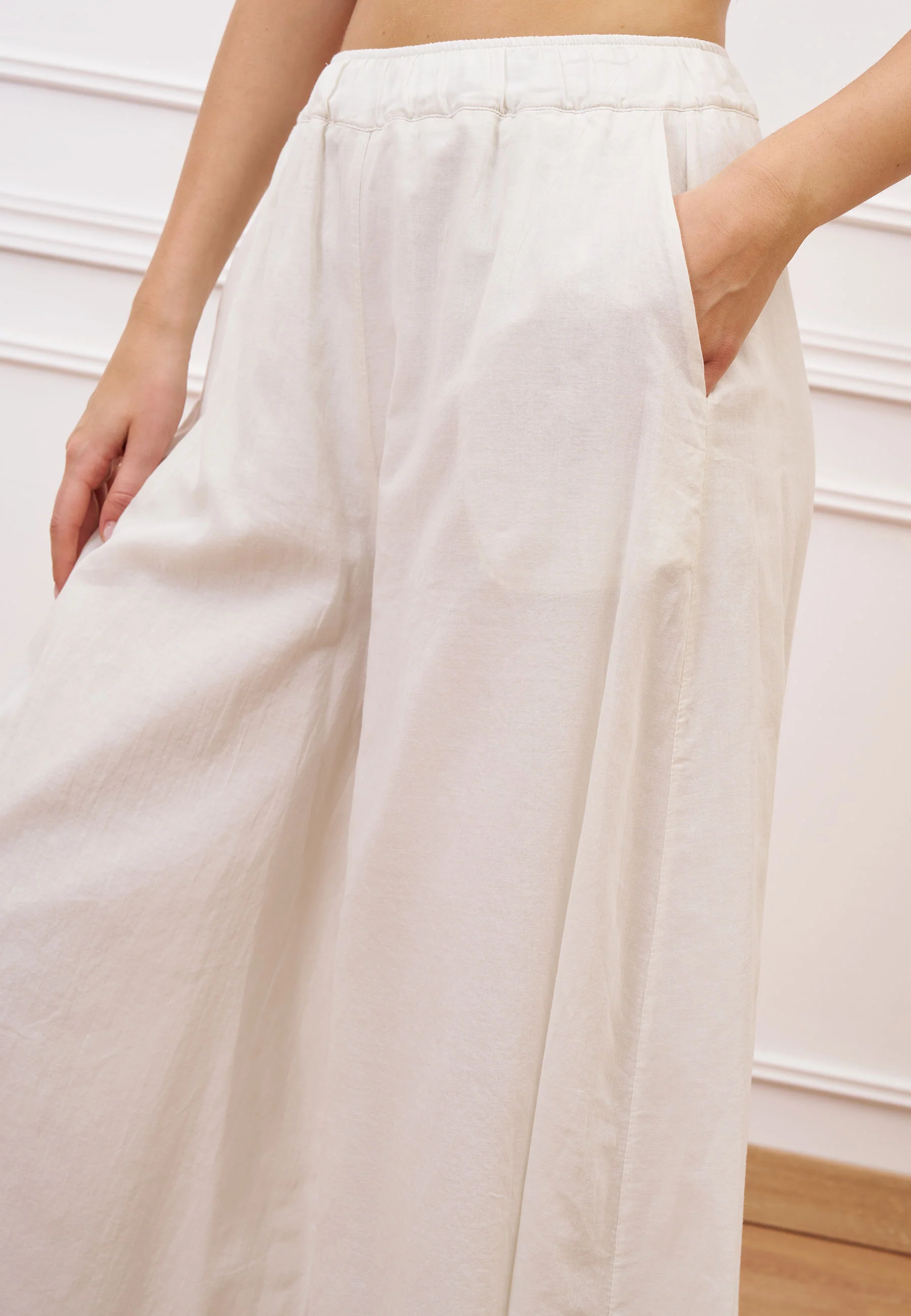 Pantalone gonna in mussola - AVORIO - Image 3