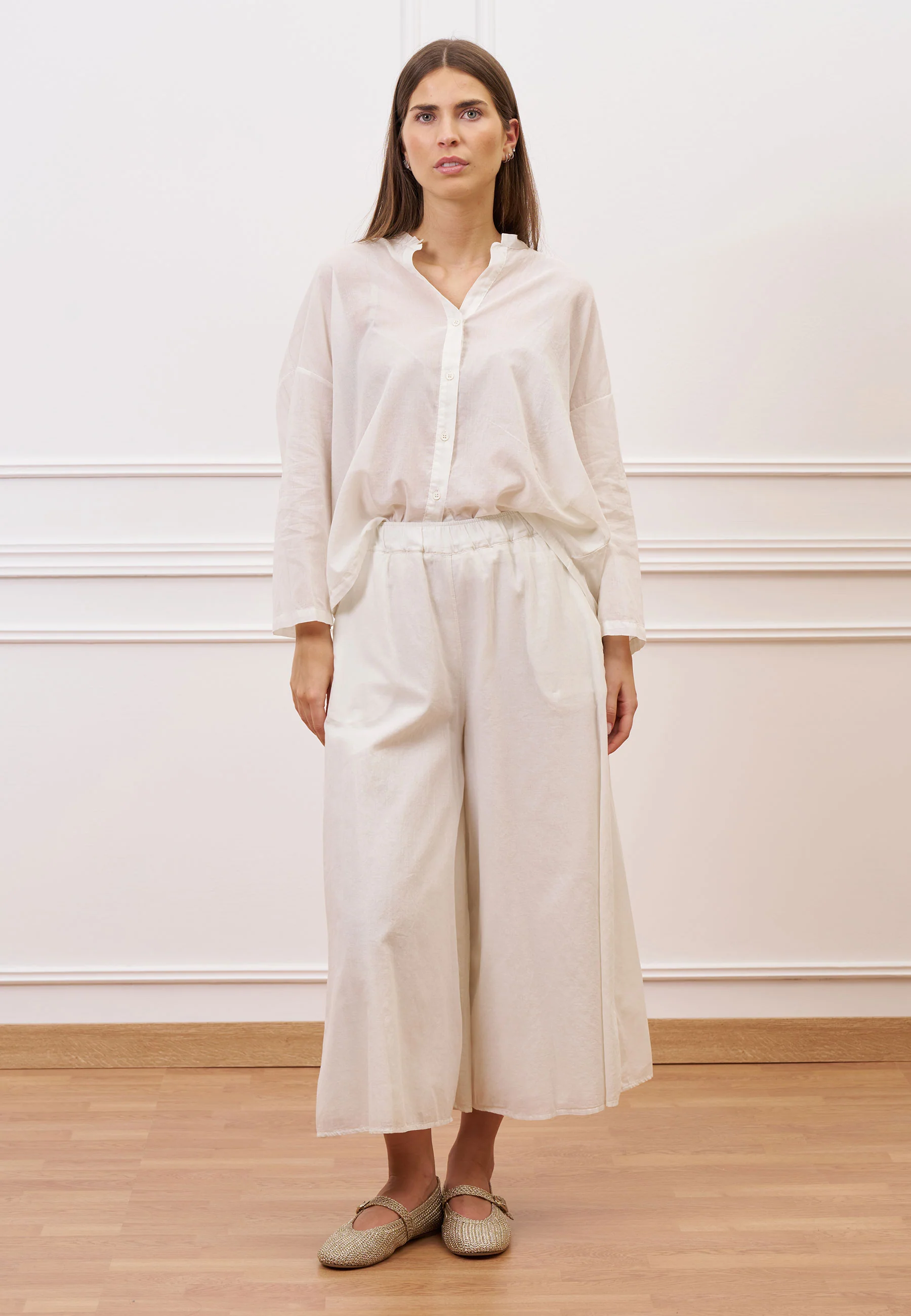 Pantalone gonna in mussola - AVORIO - Image 4