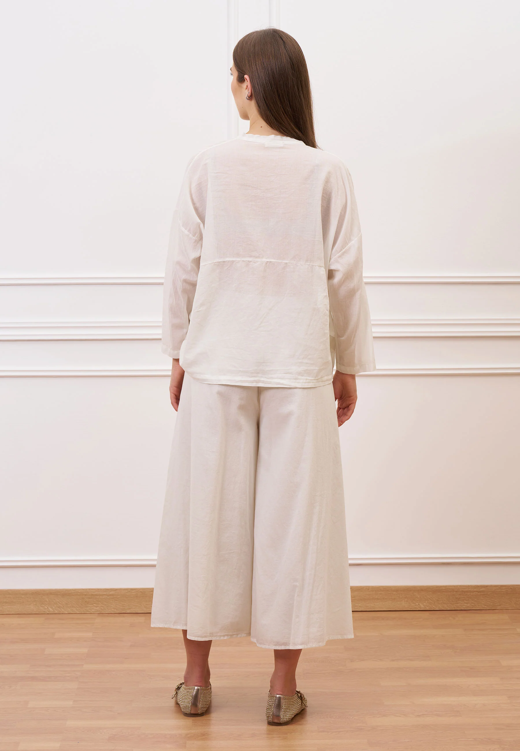 Pantalone gonna in mussola - AVORIO - Image 6