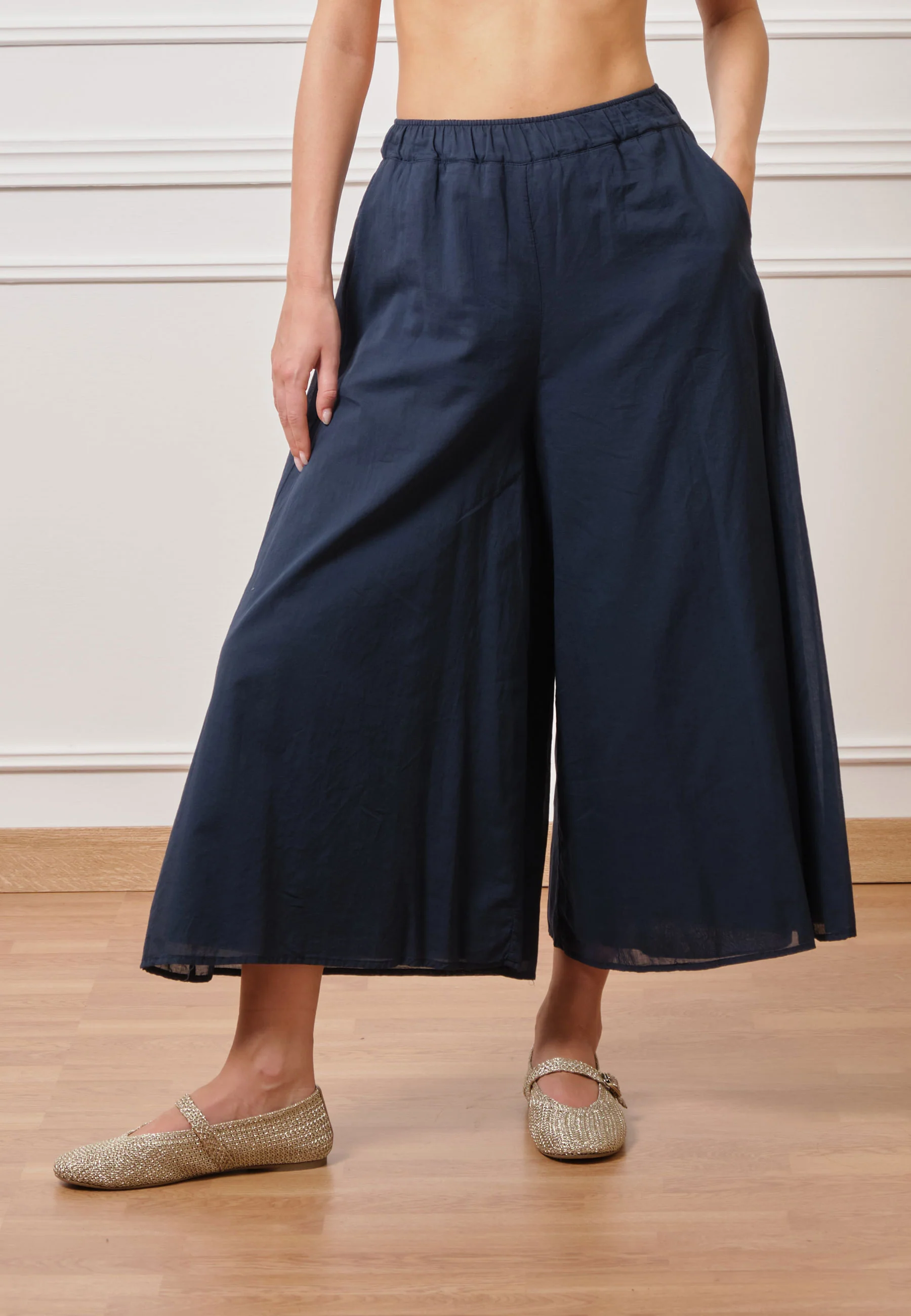 Pantalone gonna in mussola - BLU - Image 2