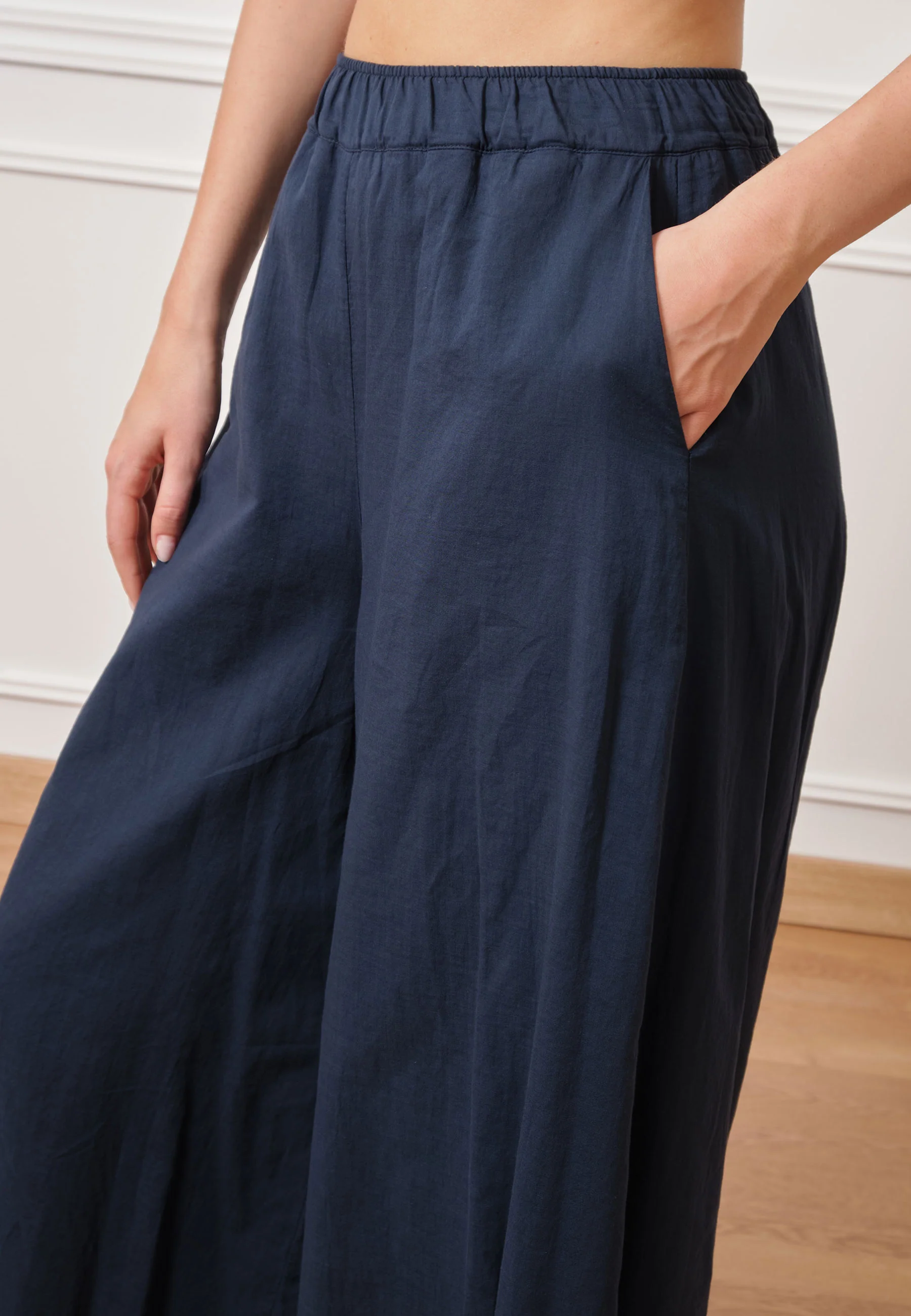 Pantalone gonna in mussola - BLU - Image 3