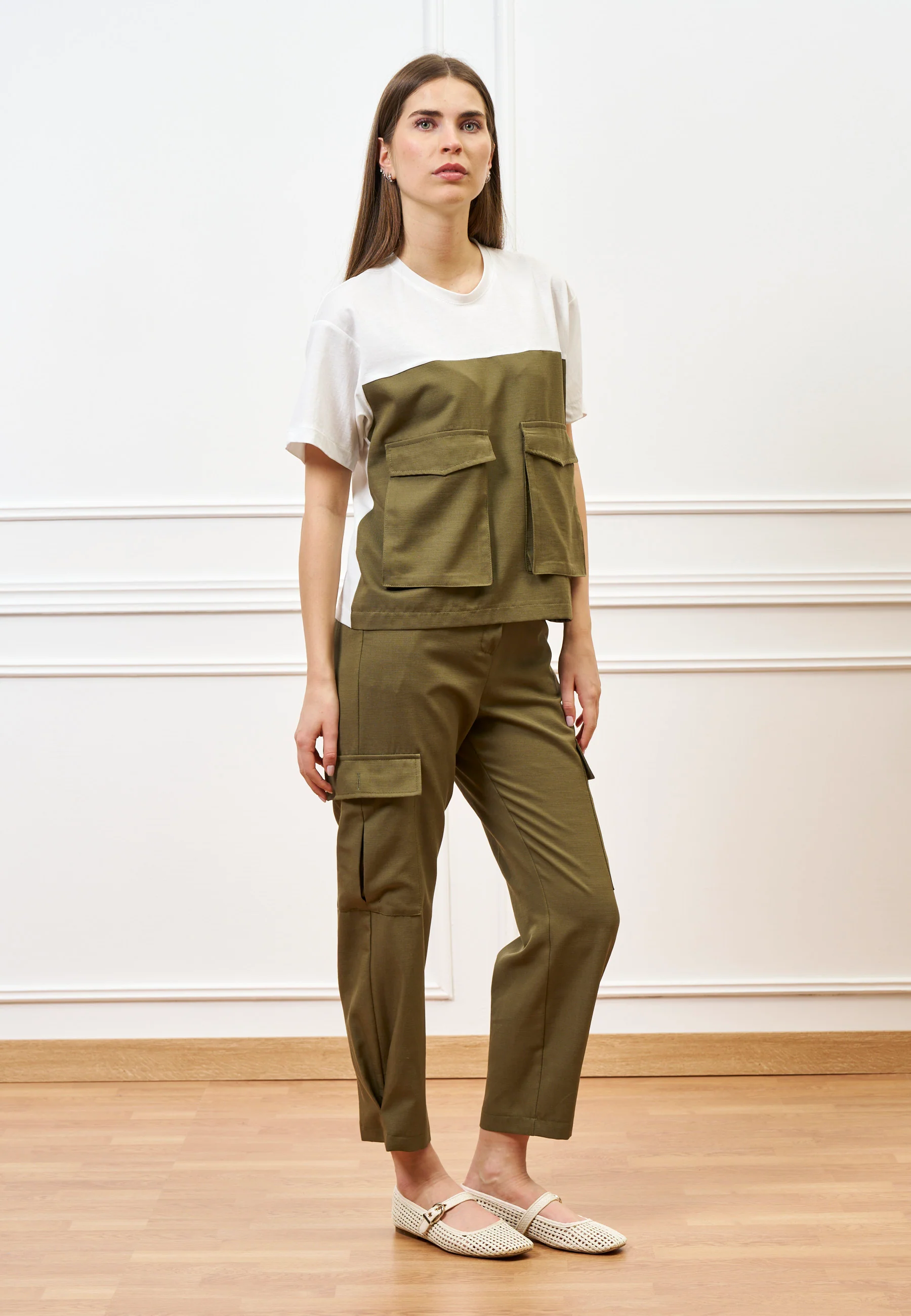 Pantalone militare con tasconi - MILITARE
