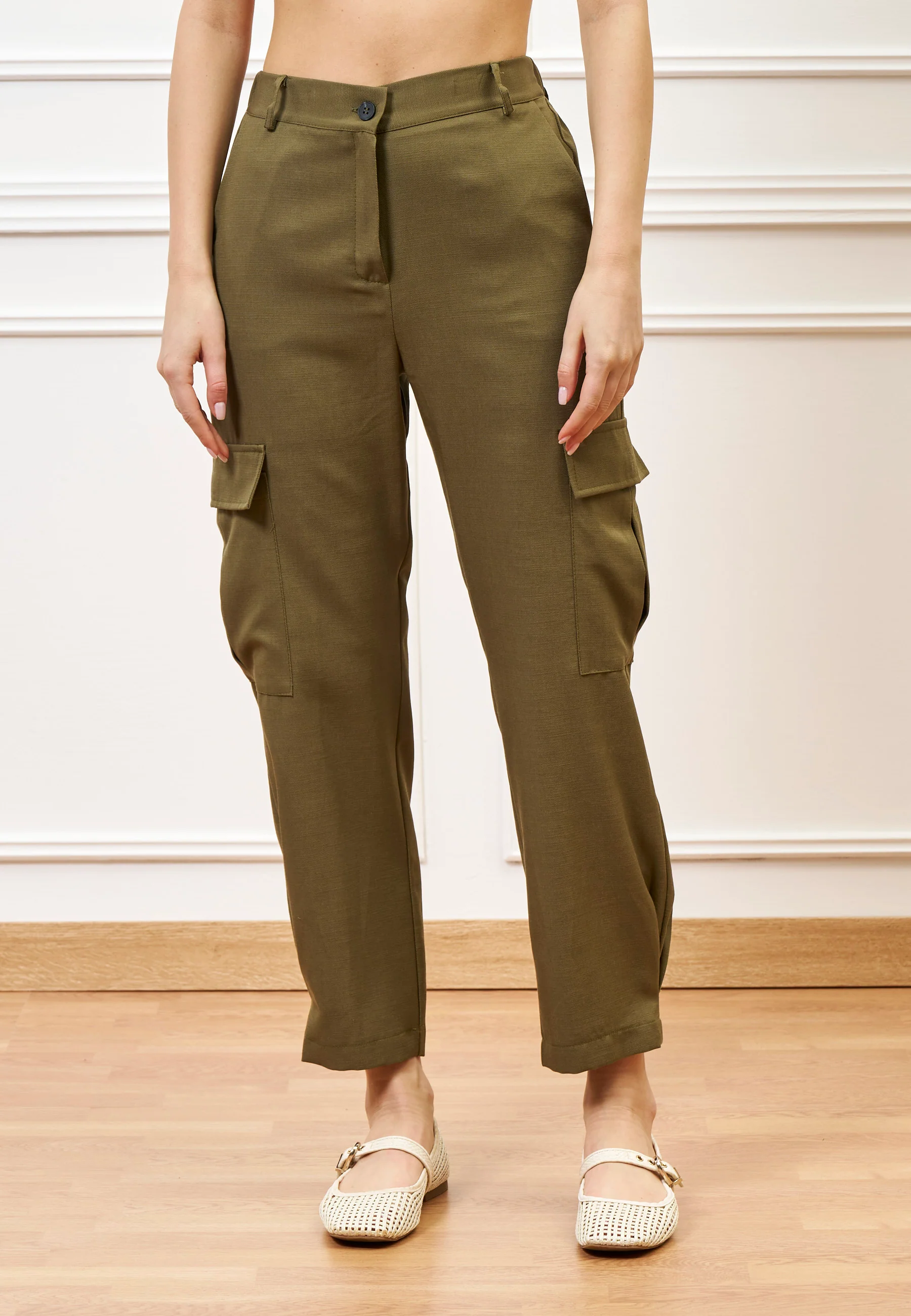Pantalone militare con tasconi - MILITARE - Image 2