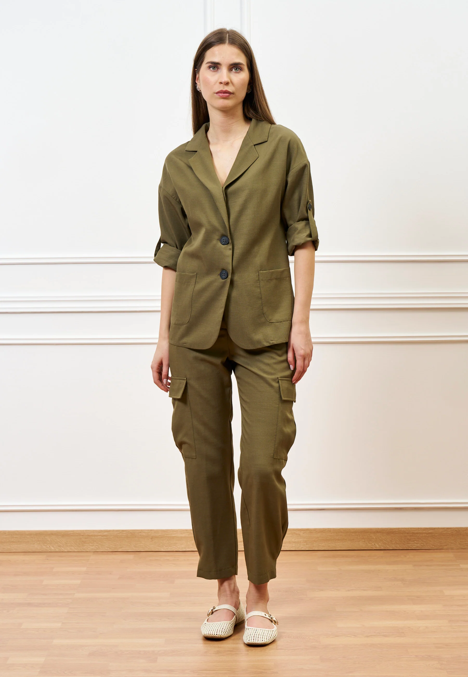 Pantalone militare con tasconi - MILITARE - Image 6