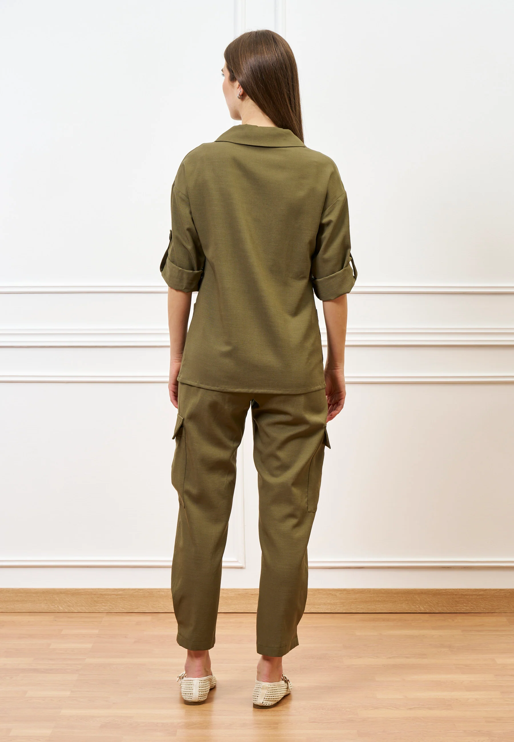 Pantalone militare con tasconi - MILITARE - Image 7