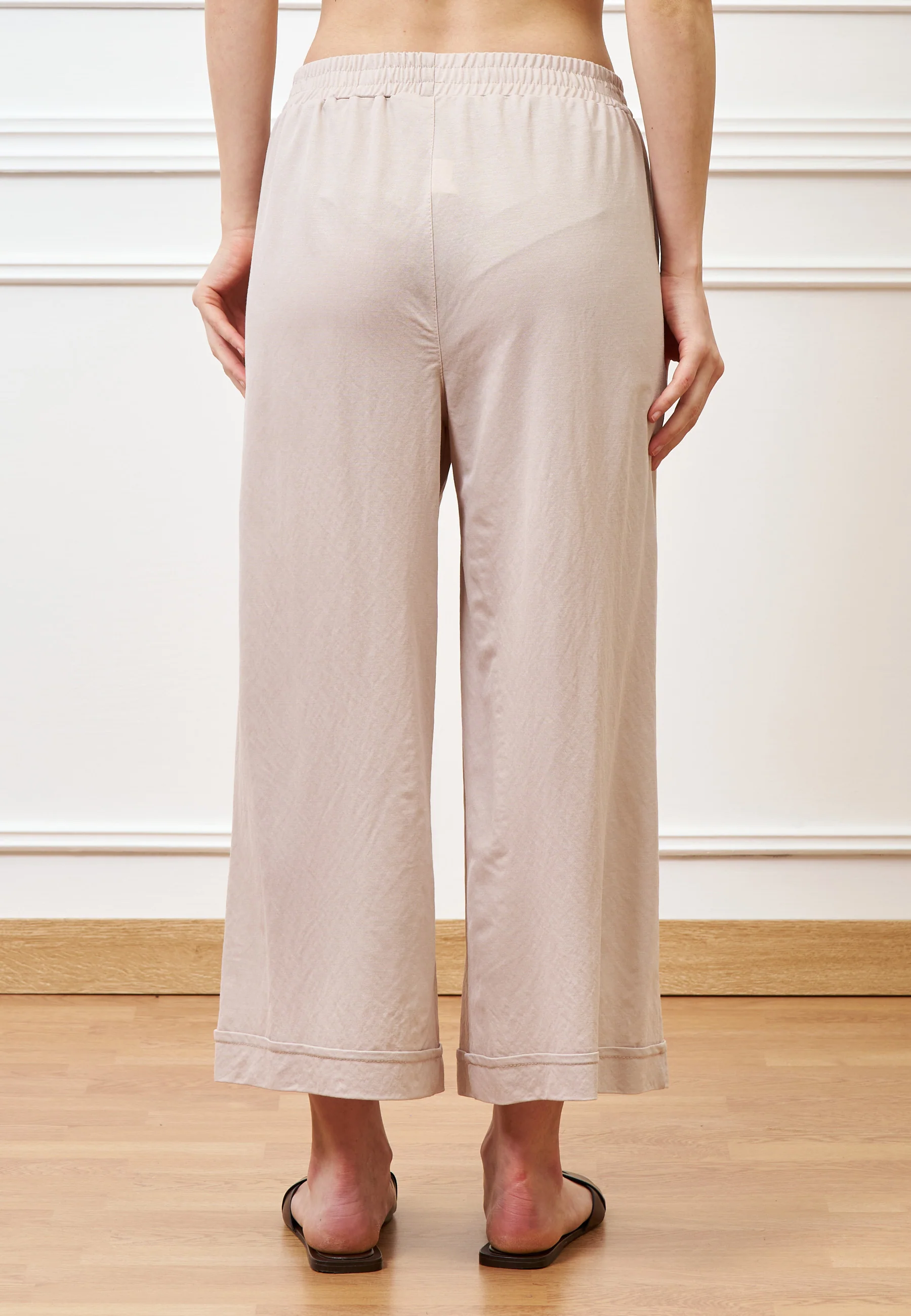 Pantalone palazzo alla caviglia - BEIGE - Image 7
