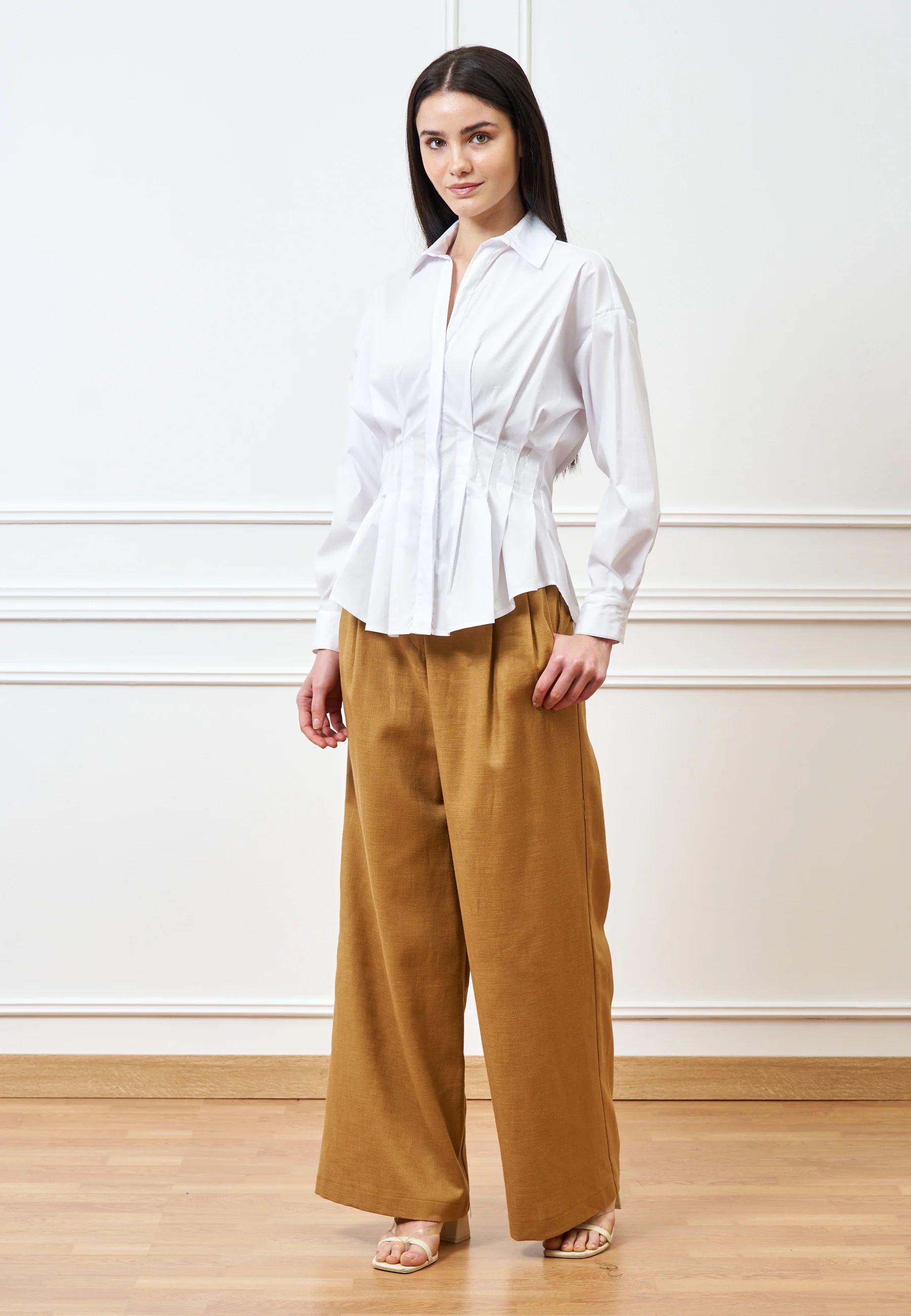 Pantalone palazzo con gamba ampia - CAMMELLO