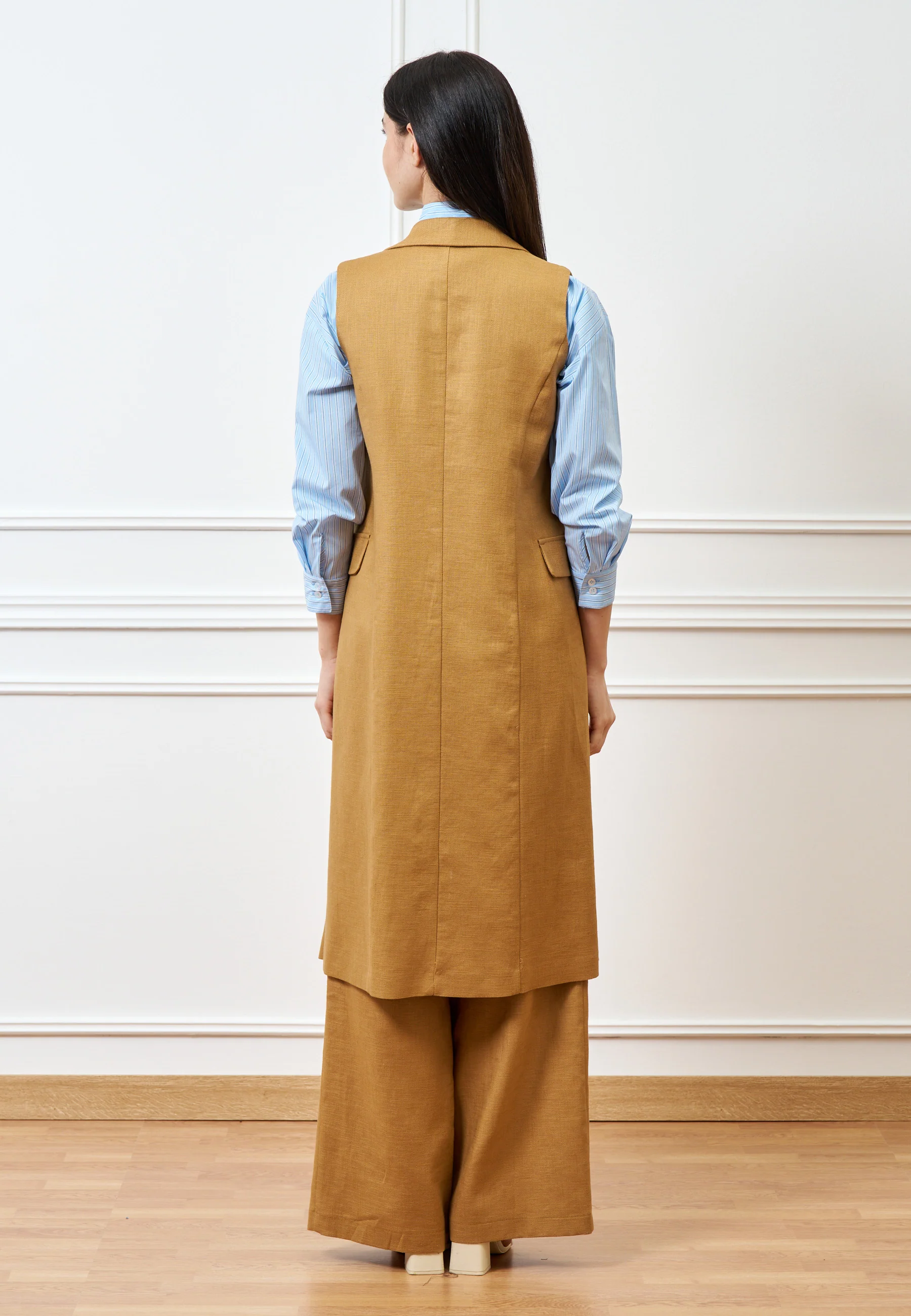 Pantalone palazzo con gamba ampia - CAMMELLO - Image 13