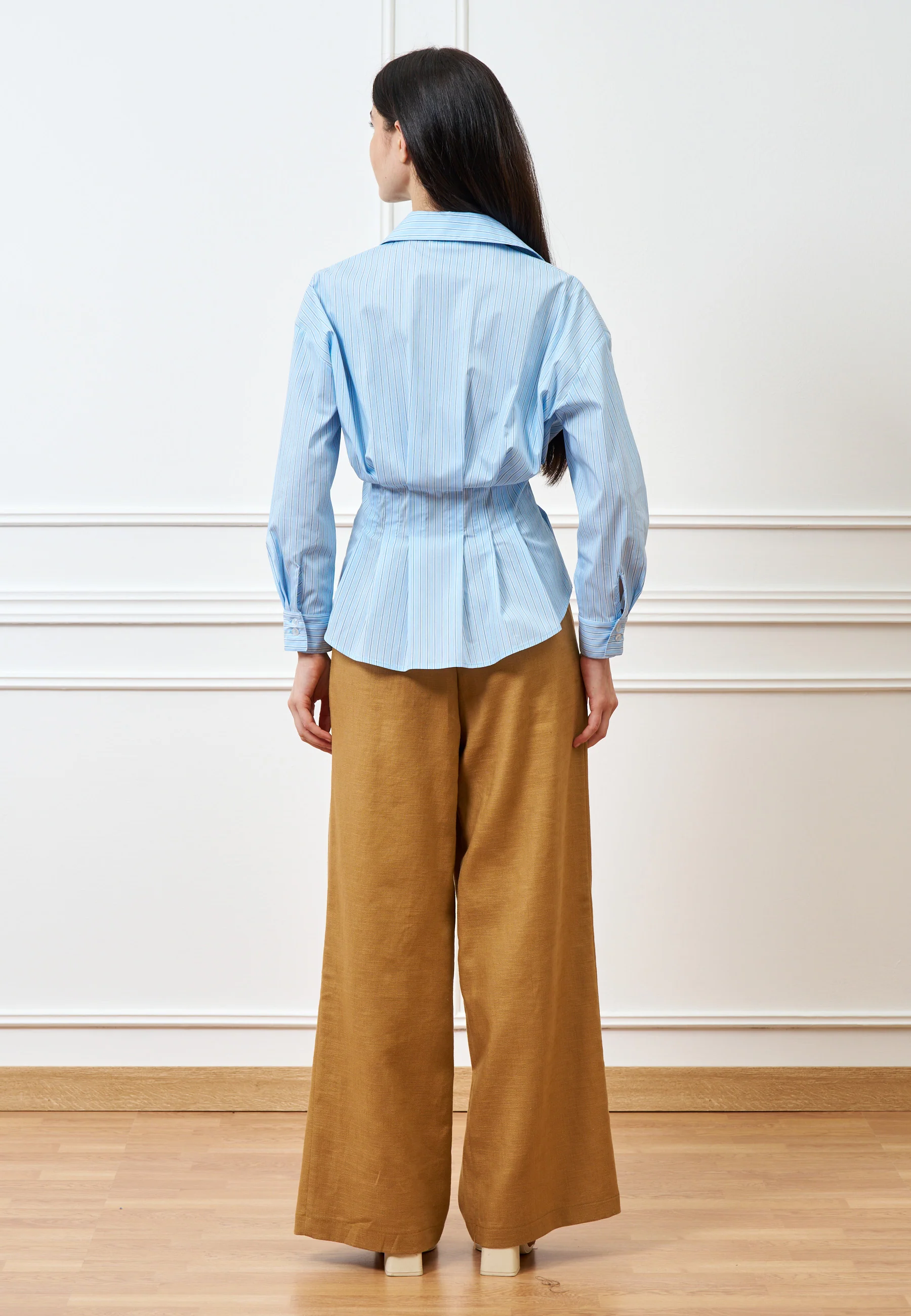 Pantalone palazzo con gamba ampia - CAMMELLO - Image 7