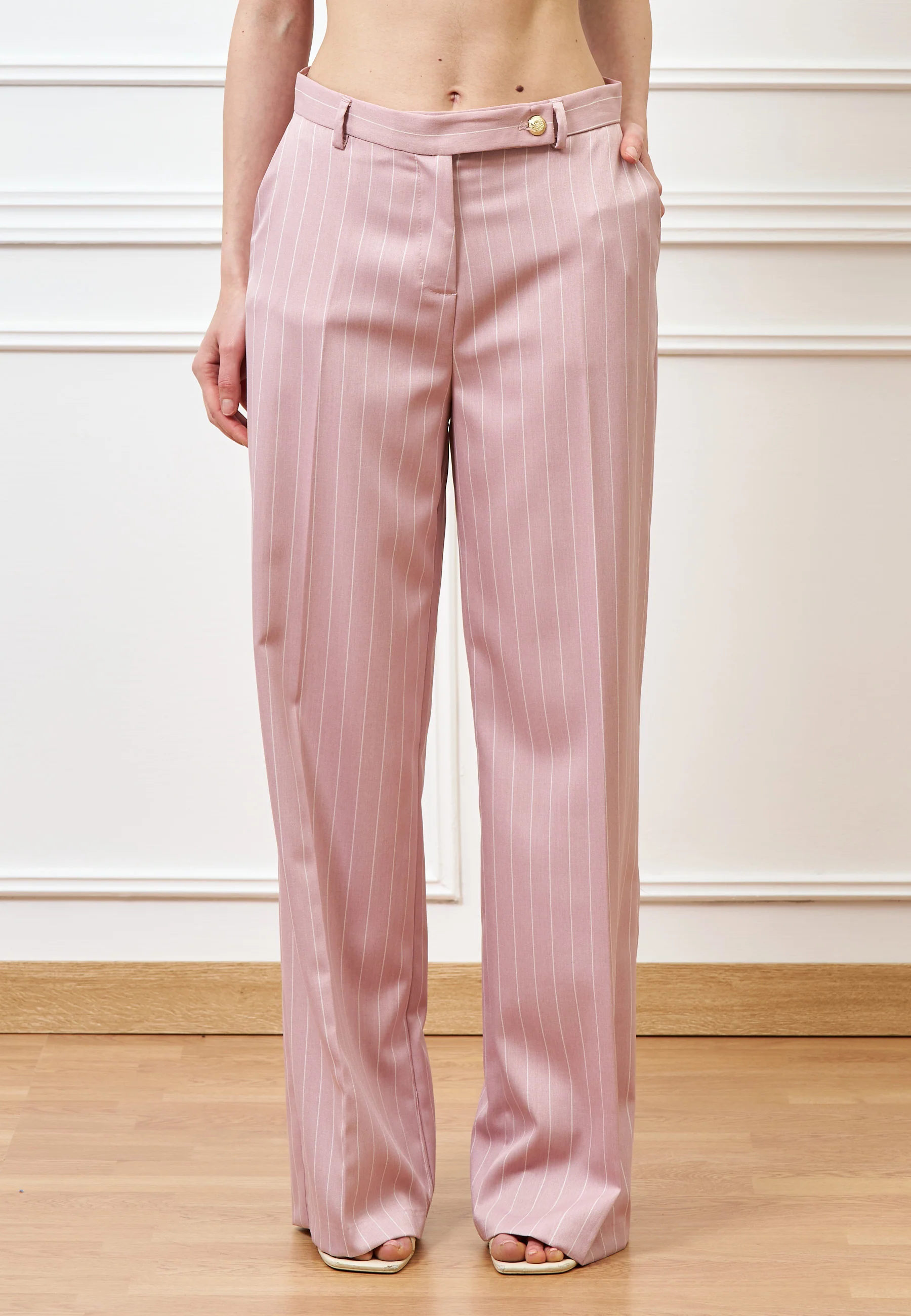 Pantalone palazzo gessato - ROSA - Image 2