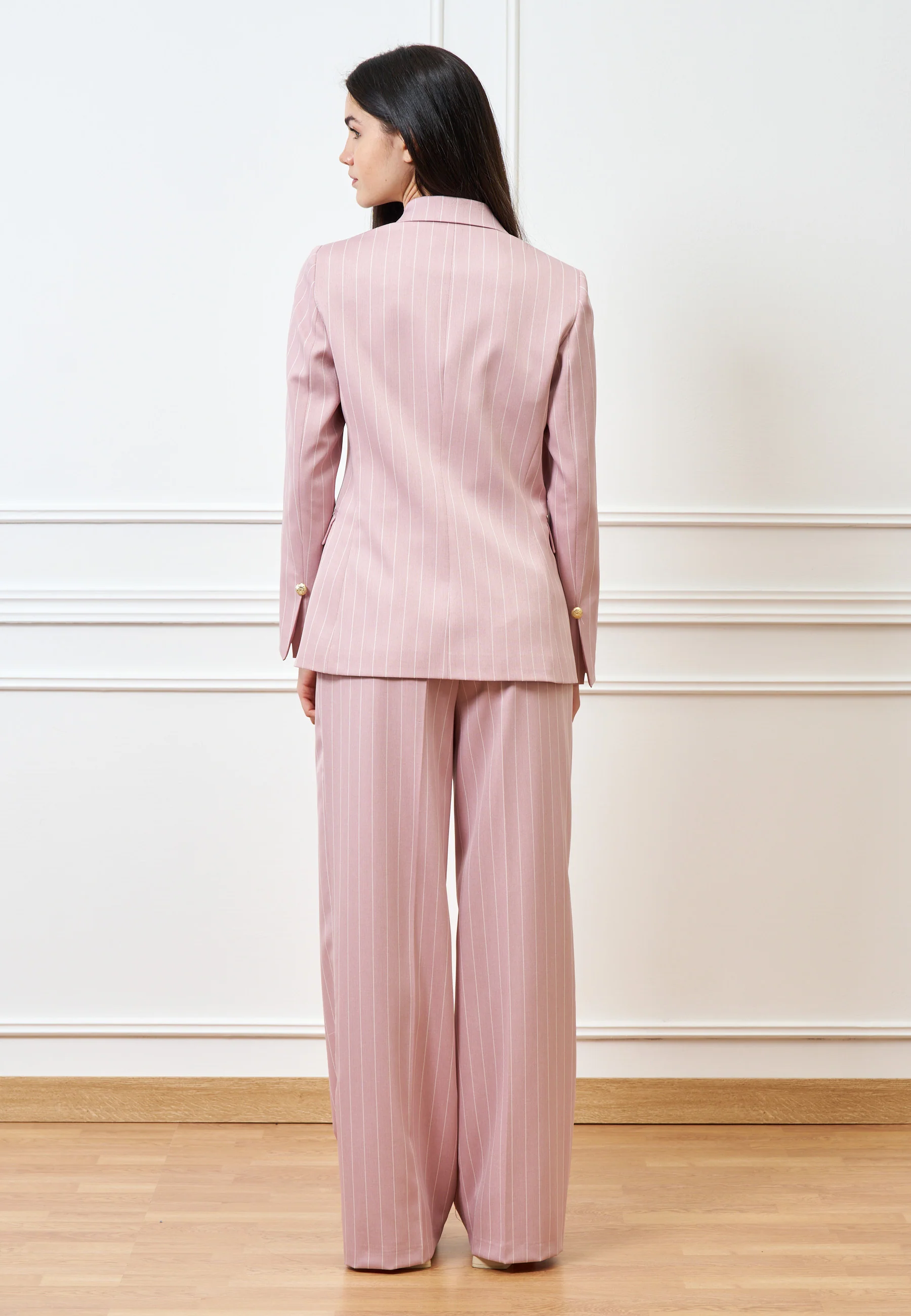 Pantalone palazzo gessato - ROSA - Image 6