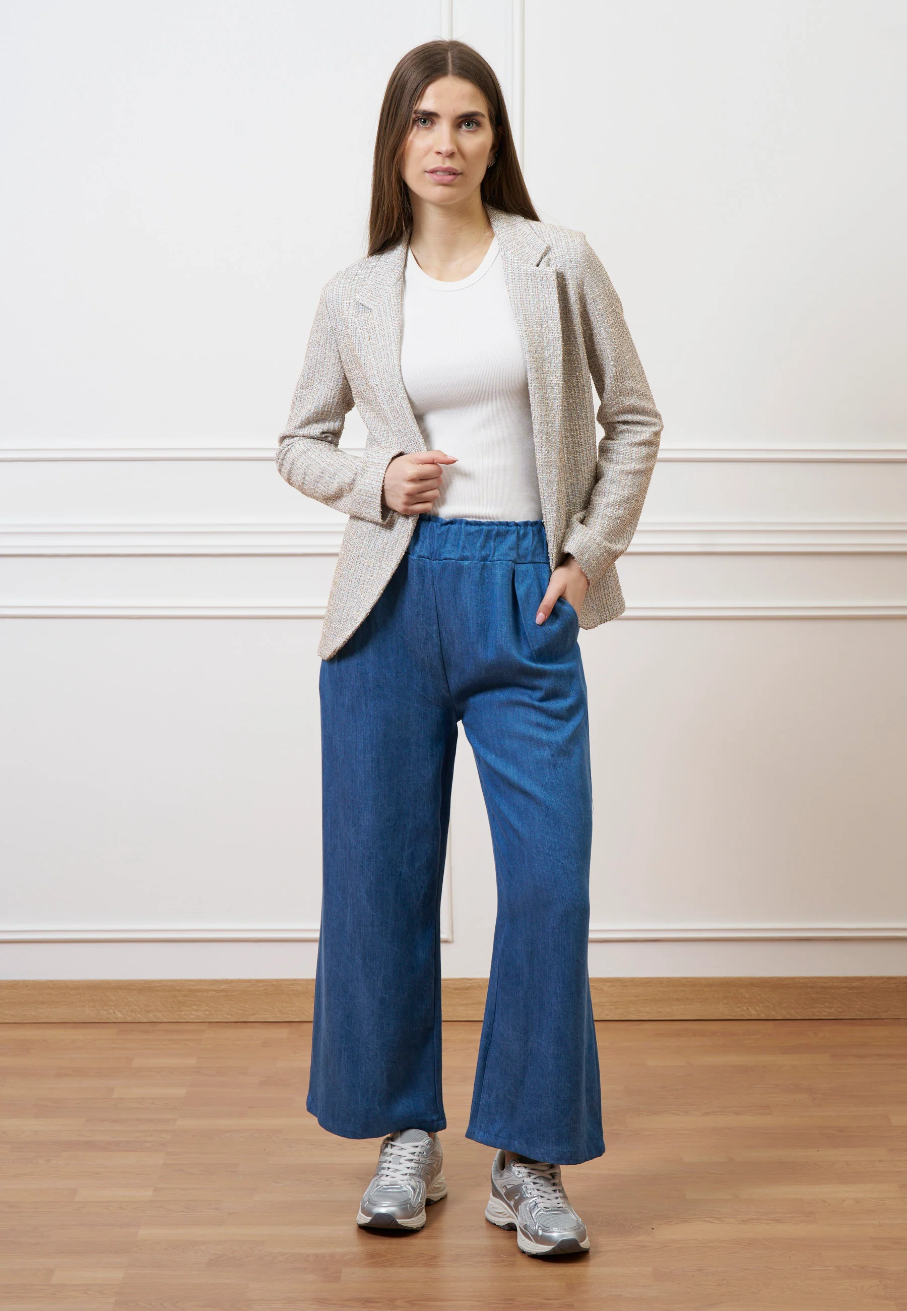 Pantalone palazzo in tencel - JEANS - Image 4