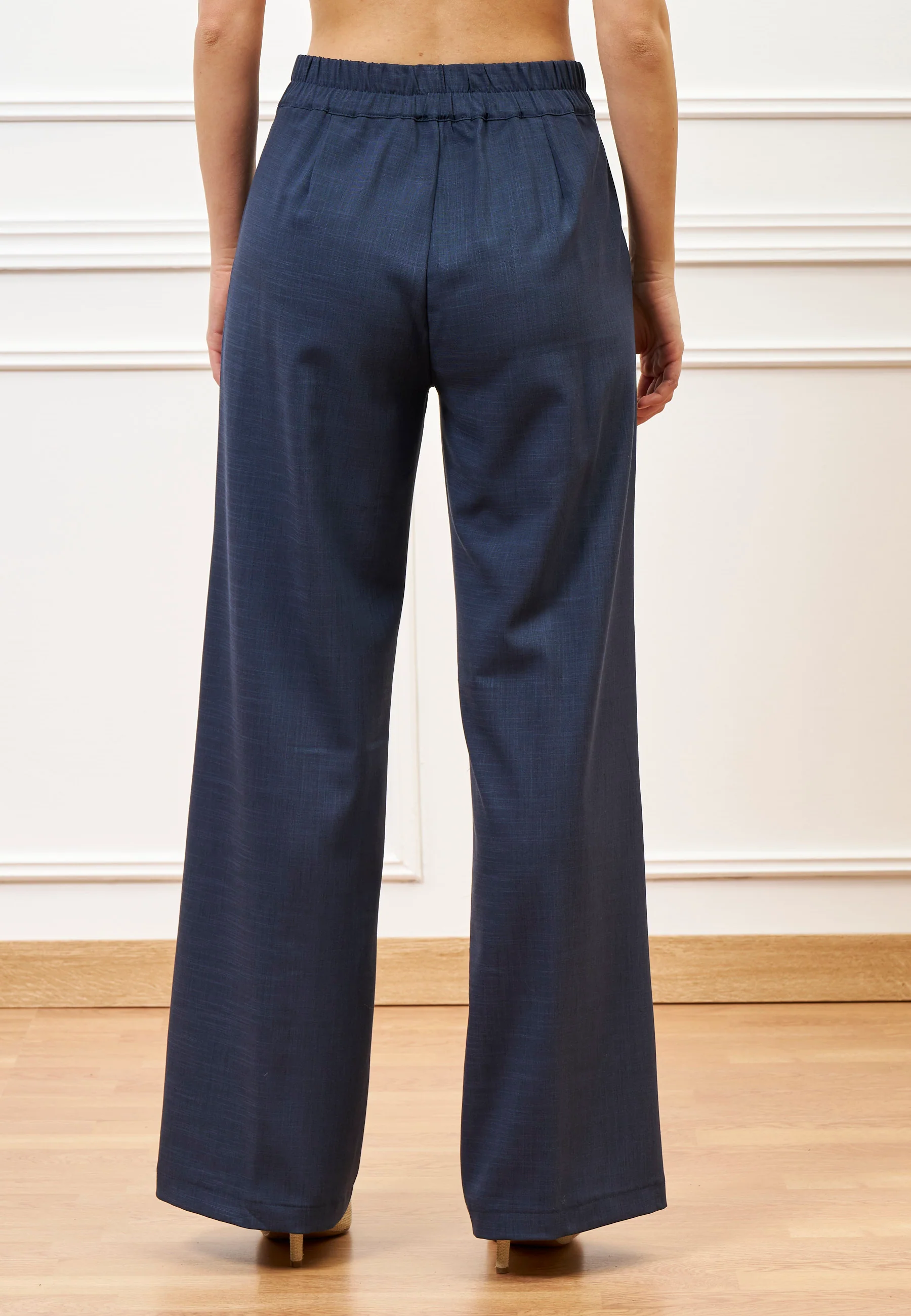 Pantalone palazzo melange - BLU - Image 4