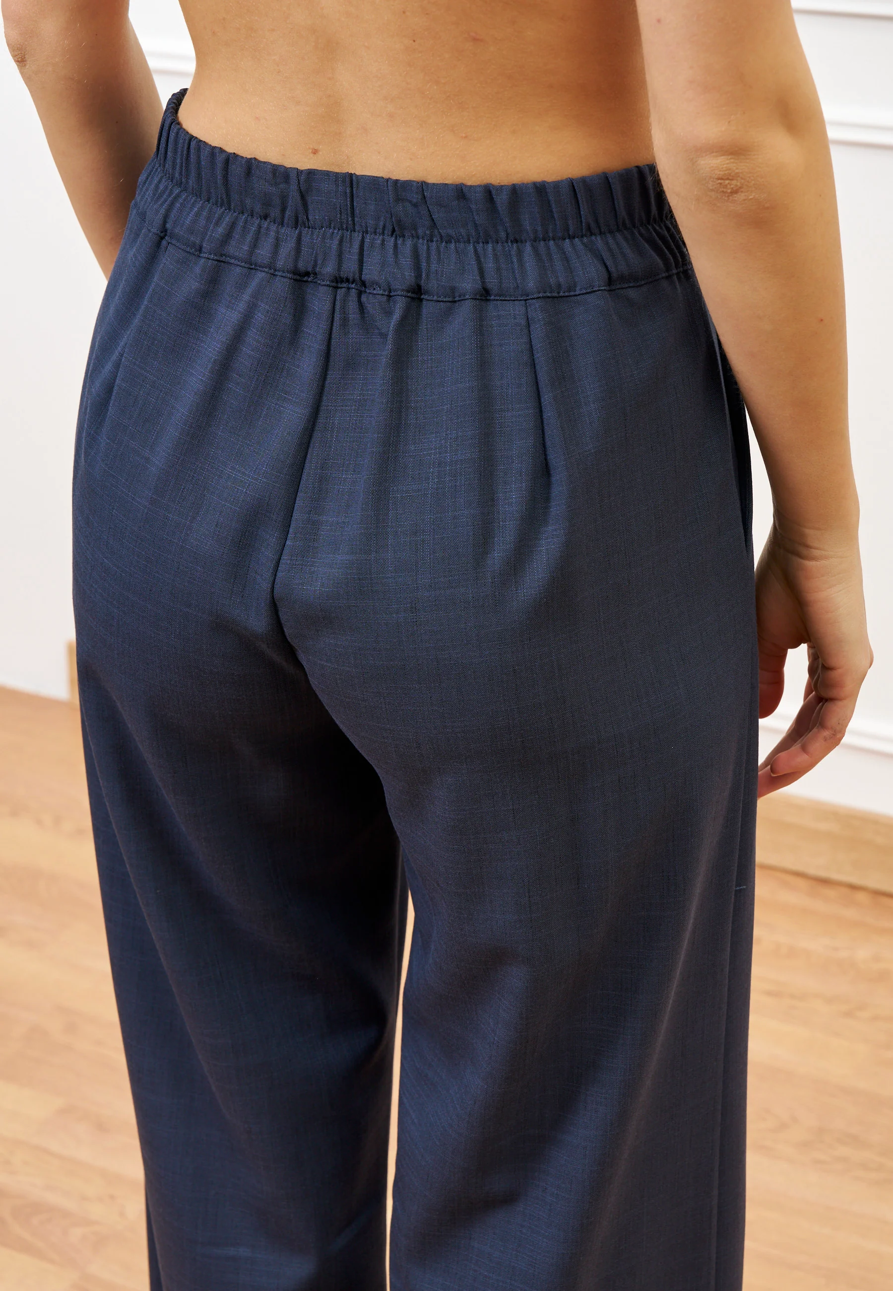 Pantalone palazzo melange - BLU - Image 5