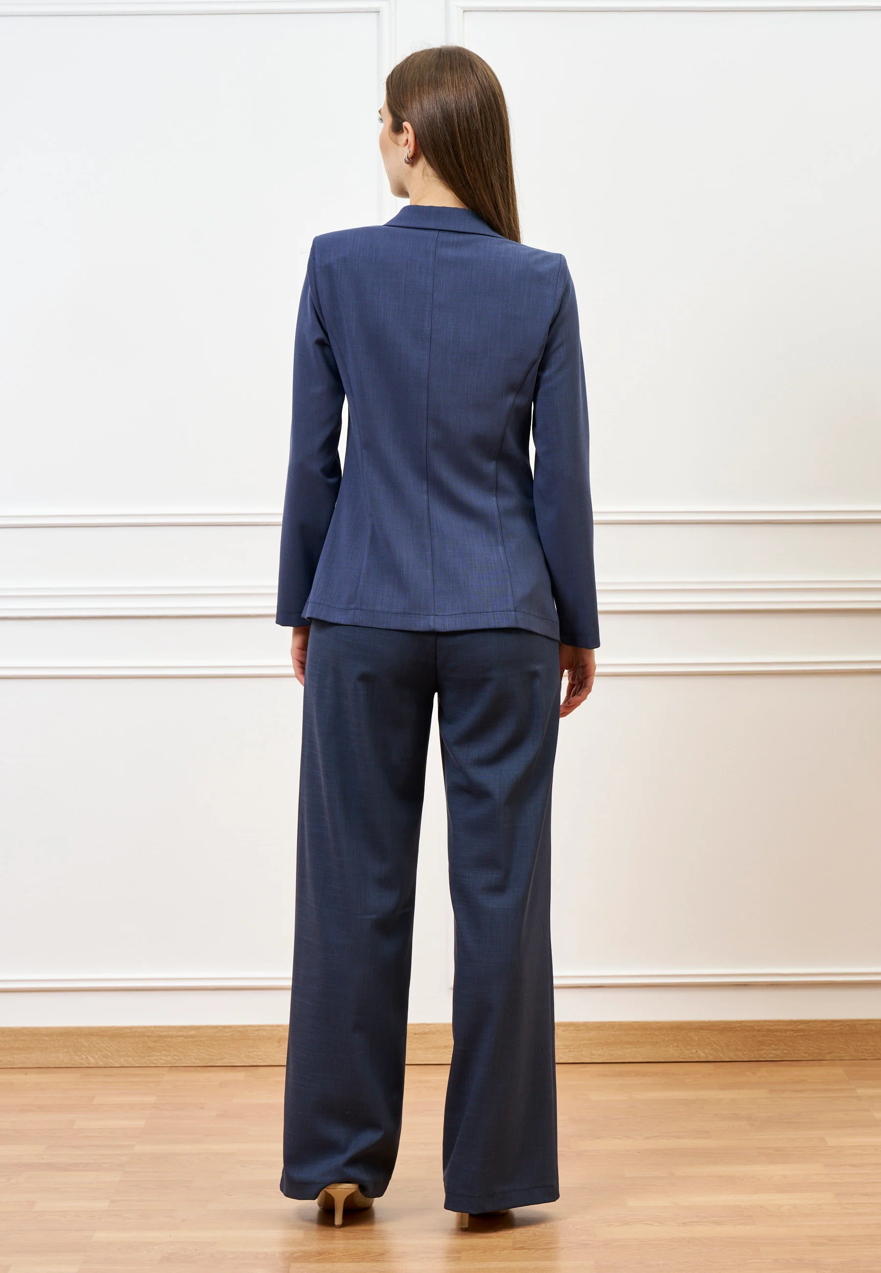 Pantalone palazzo melange - BLU - Image 6