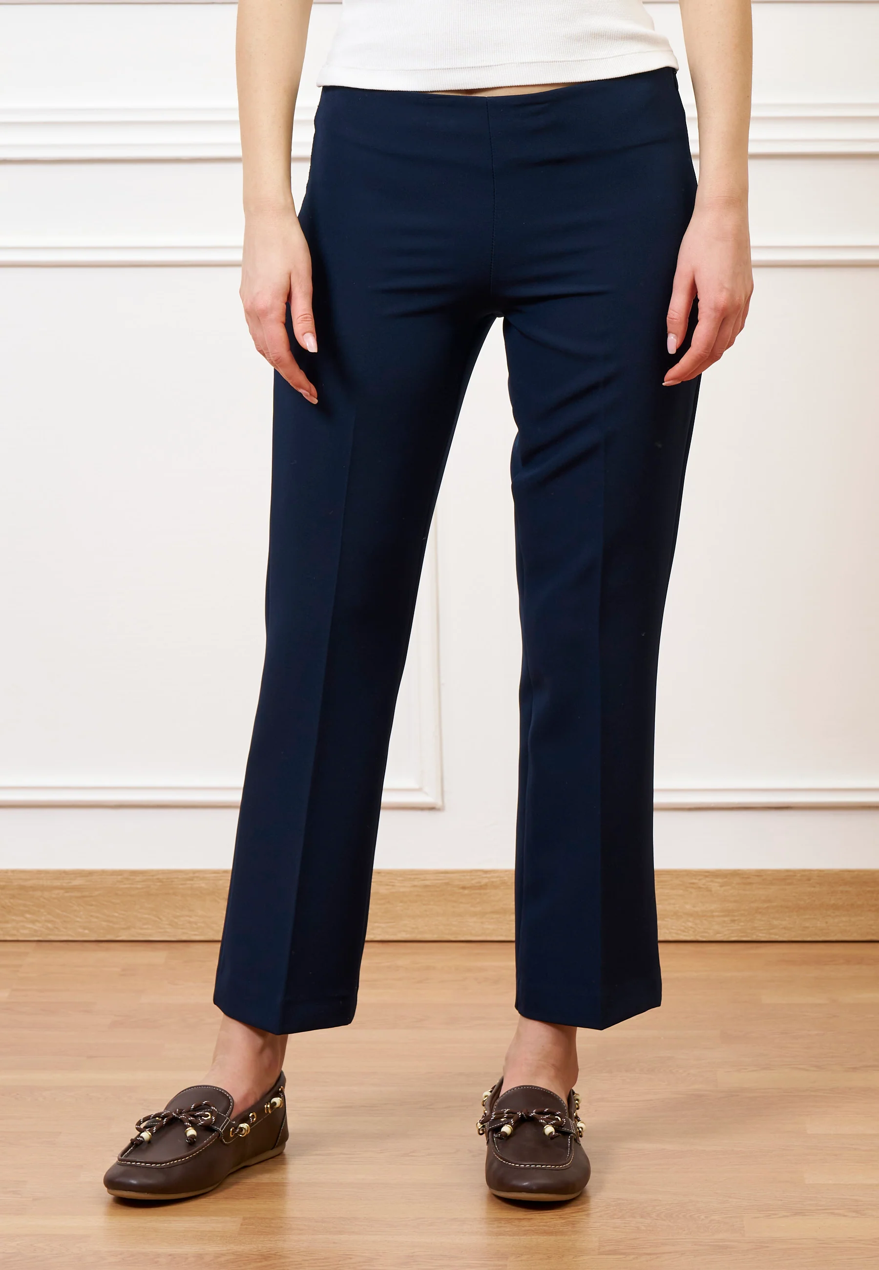 Pantalone slim alla caviglia - BLU - Image 2