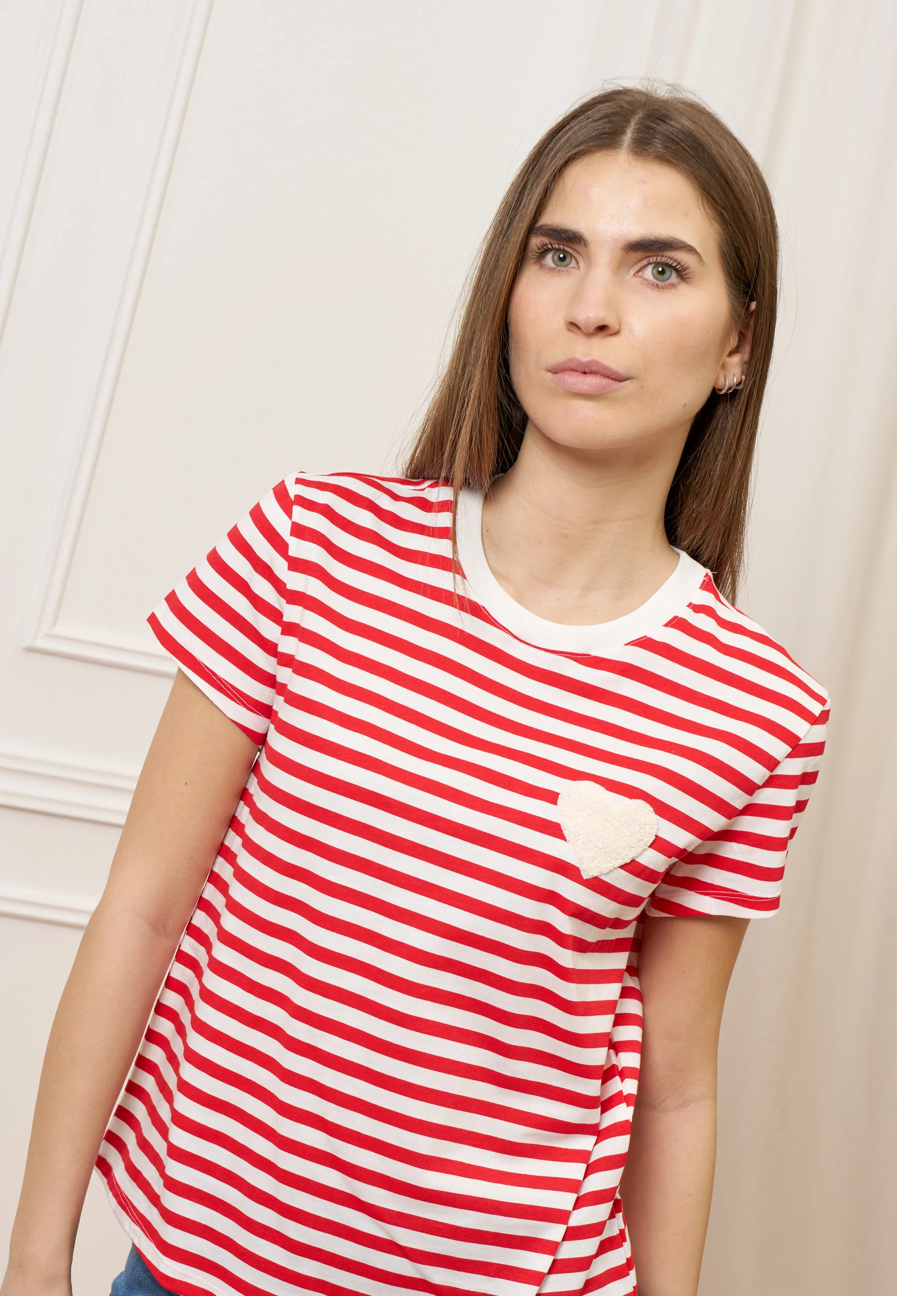 T-shirt a righe con cuore - BIANCO/ROSSO - Image 3